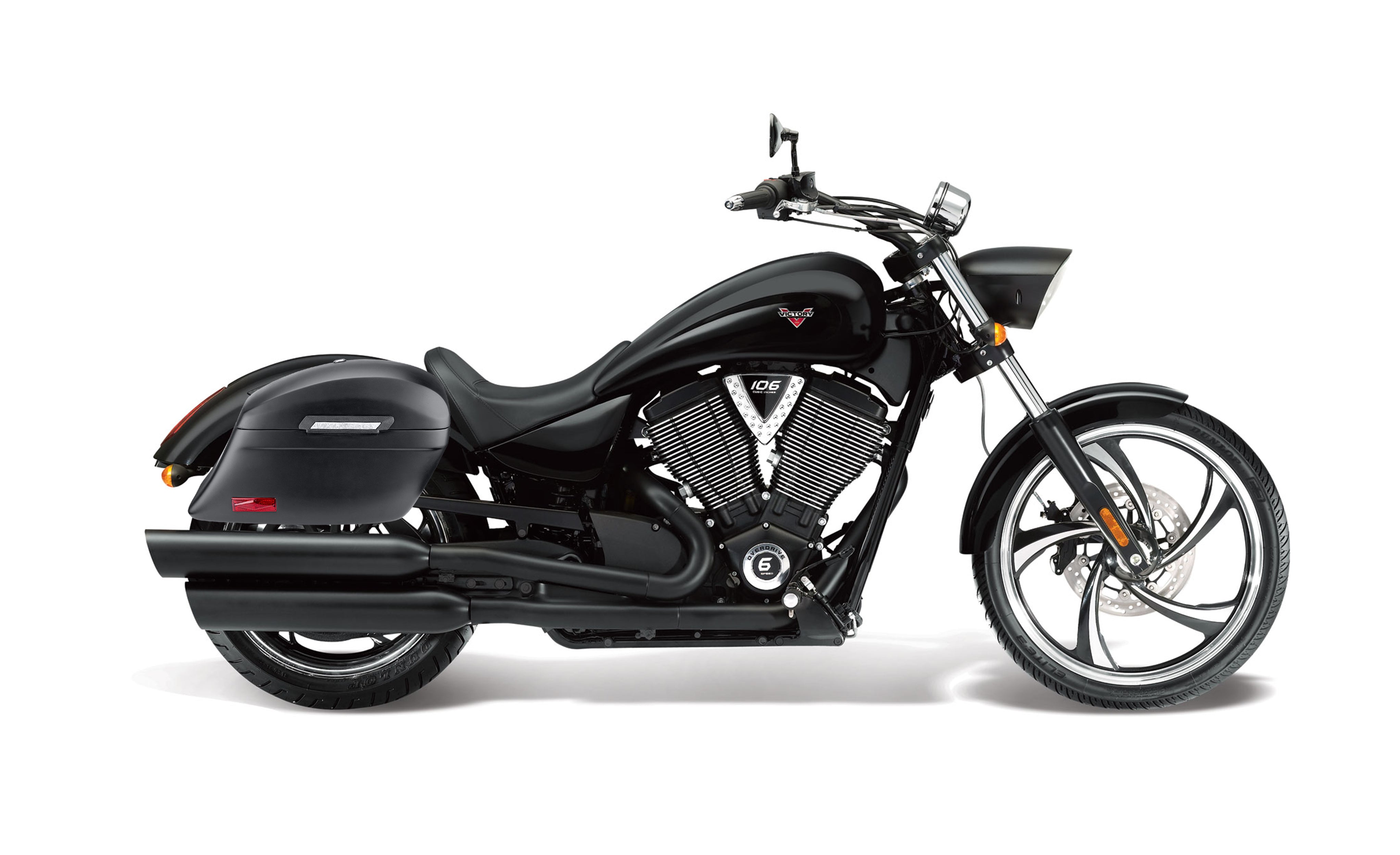 44L - Lamellar Stallion XL Victory 8 Ball Matte Motorcycle Hard Saddlebags Bag on Bike @expand