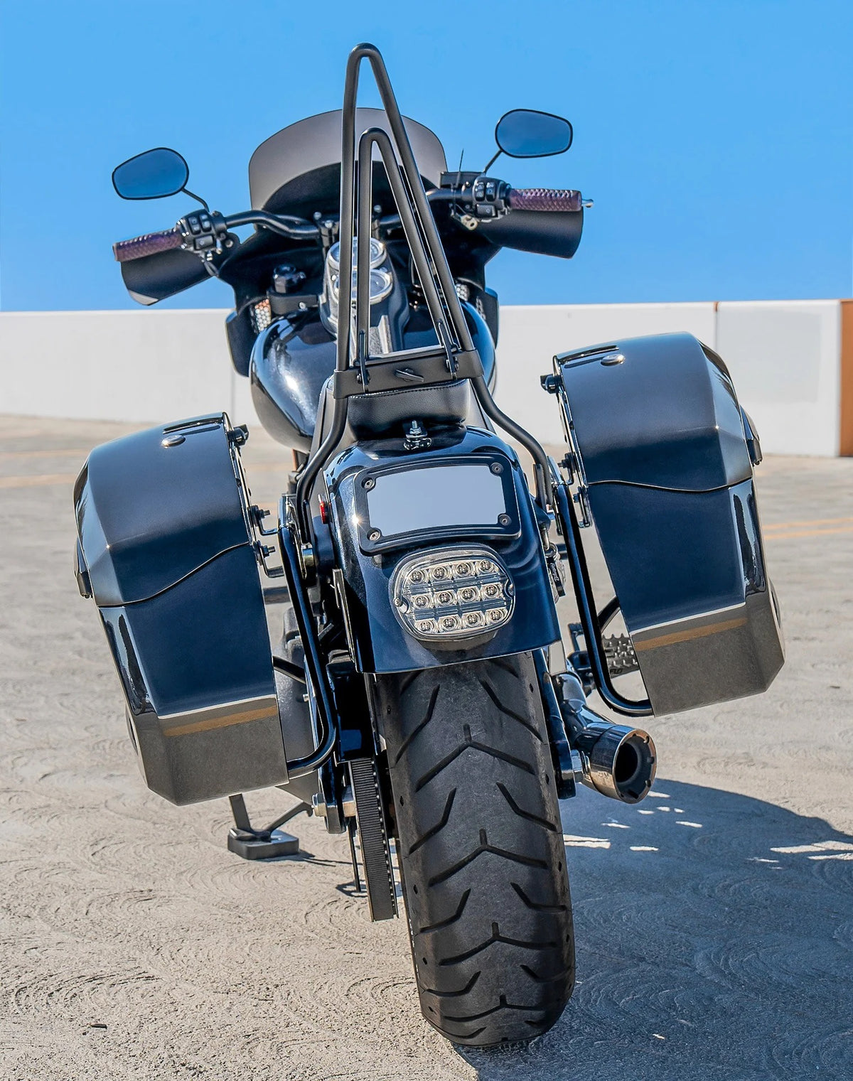 56L - Titan XL Chopped Saddlebags for Harley Softail Low Rider S FXLRS Lifestyle