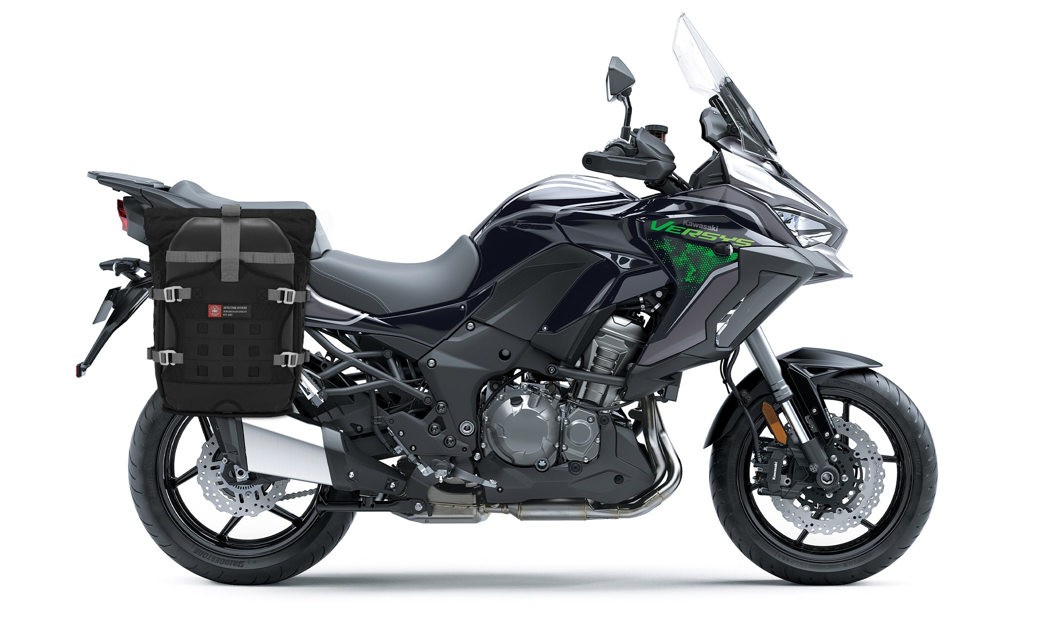 60L - Apex Large Kawasaki Versys 1100 ADV Touring Panniers Bag on Bike @expand