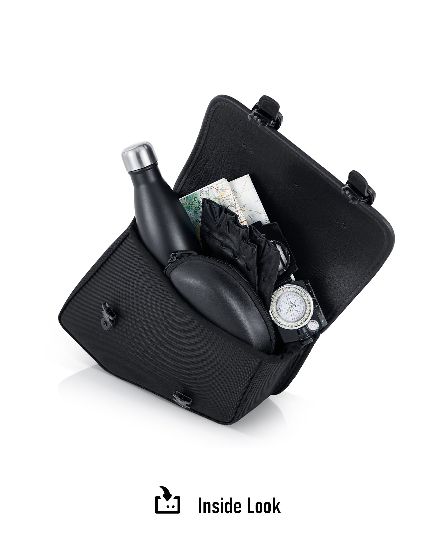 8L - Pony Indian Chief Bobber Leather Motorcycle Saddlebags Inside Look