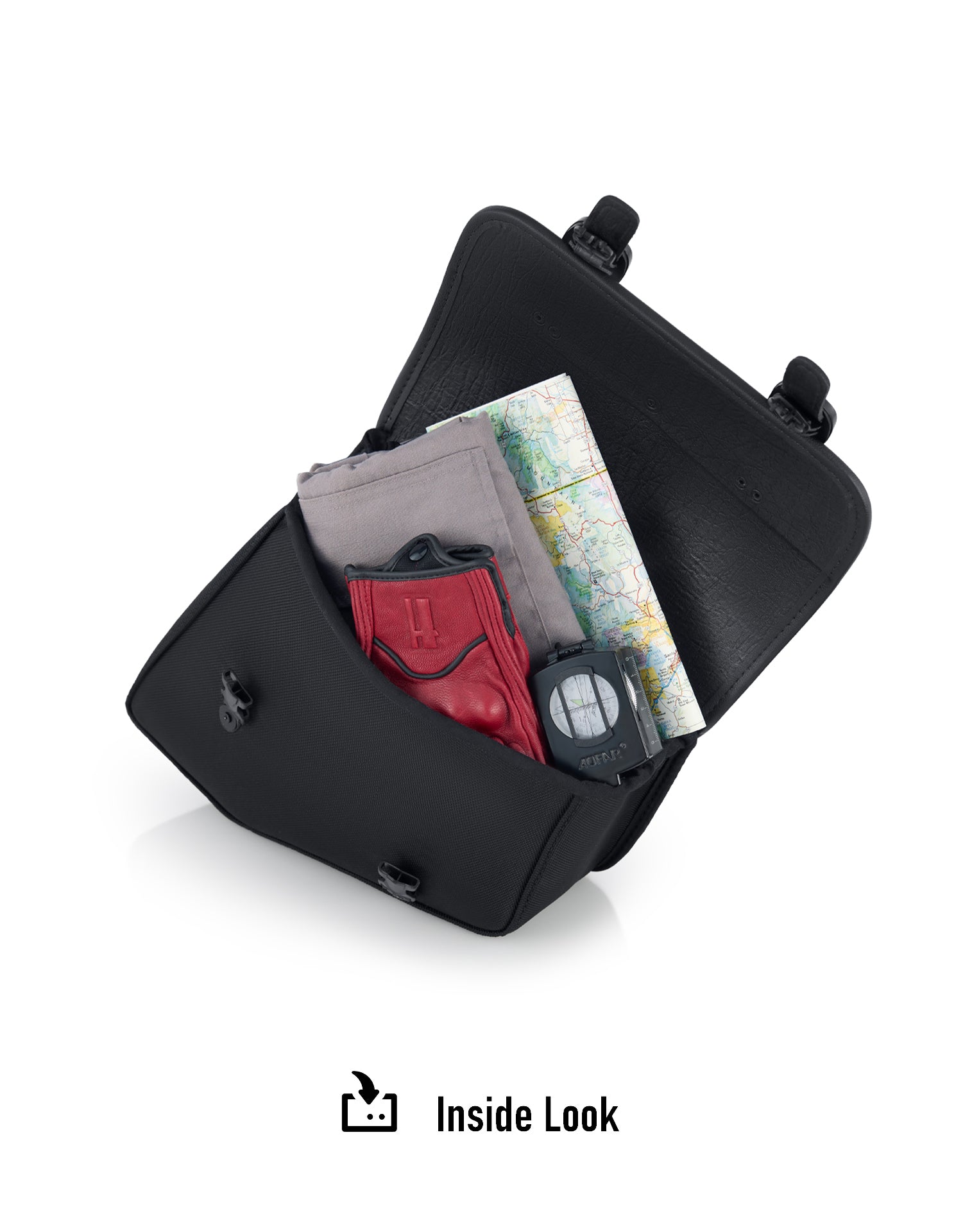 8L - Pony Indian Scout Bobber Twenty Leather Saddlebags Inside Look