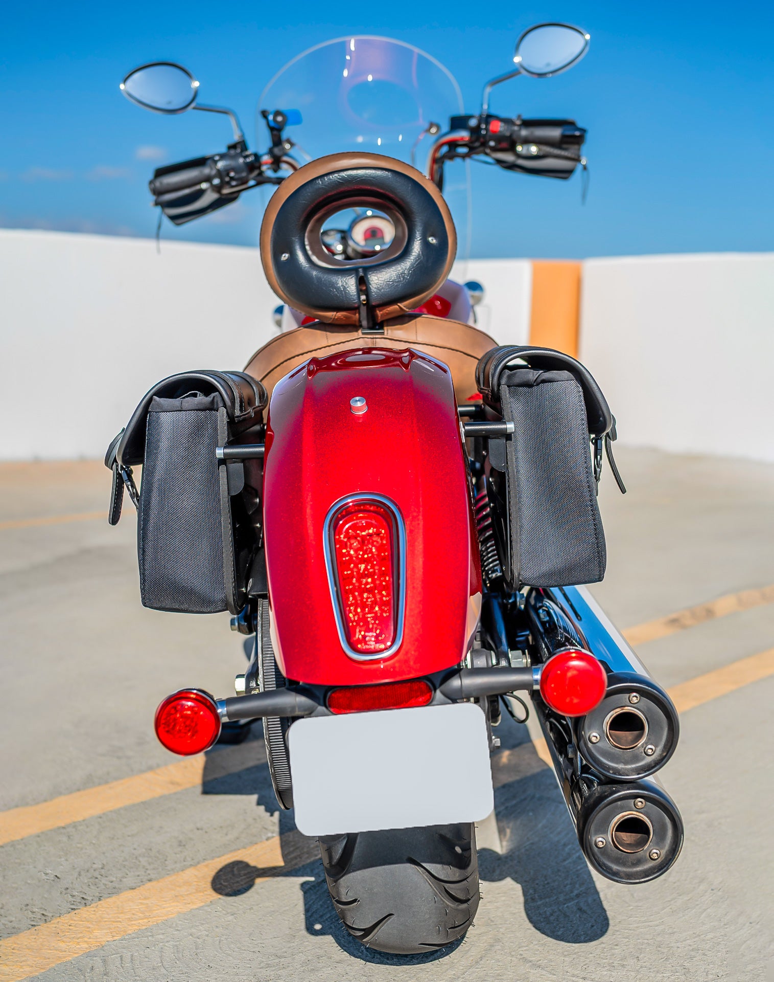 8L - Pony Indian Scout Leather Saddlebags Lifestyle