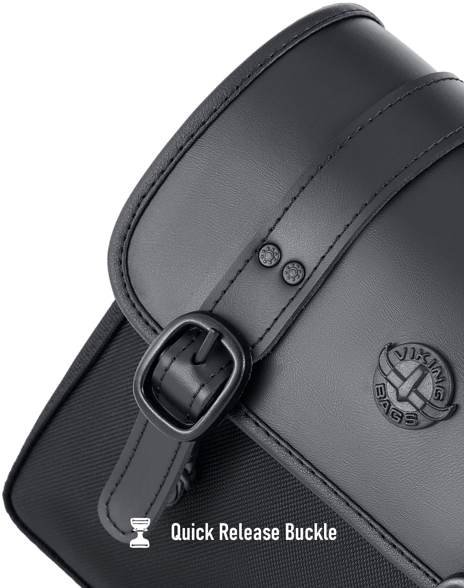 8L - Pony Indian Scout Rogue Leather Saddlebags Quick Release Buckle