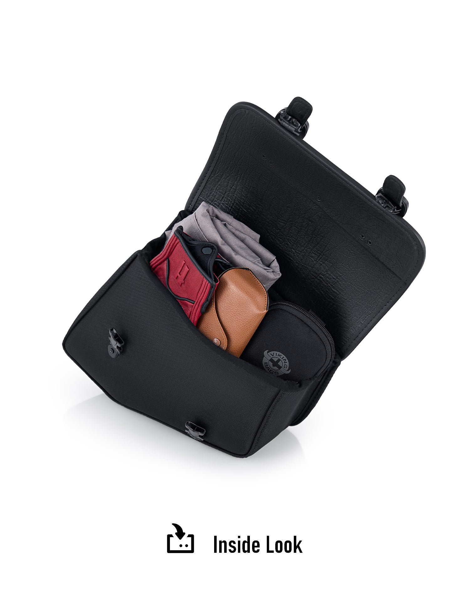 8L - Pony Indian Super Chief Limited Leather Motorcycle Saddlebags Inside Look