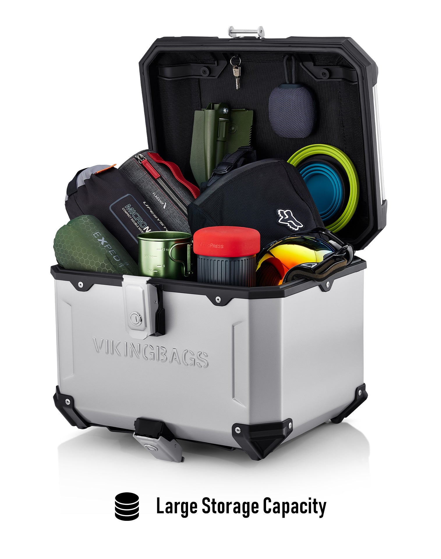 38L - Apex XL BMW R 1250 GS Aluminum Top Case Silver Large Storage Capacity