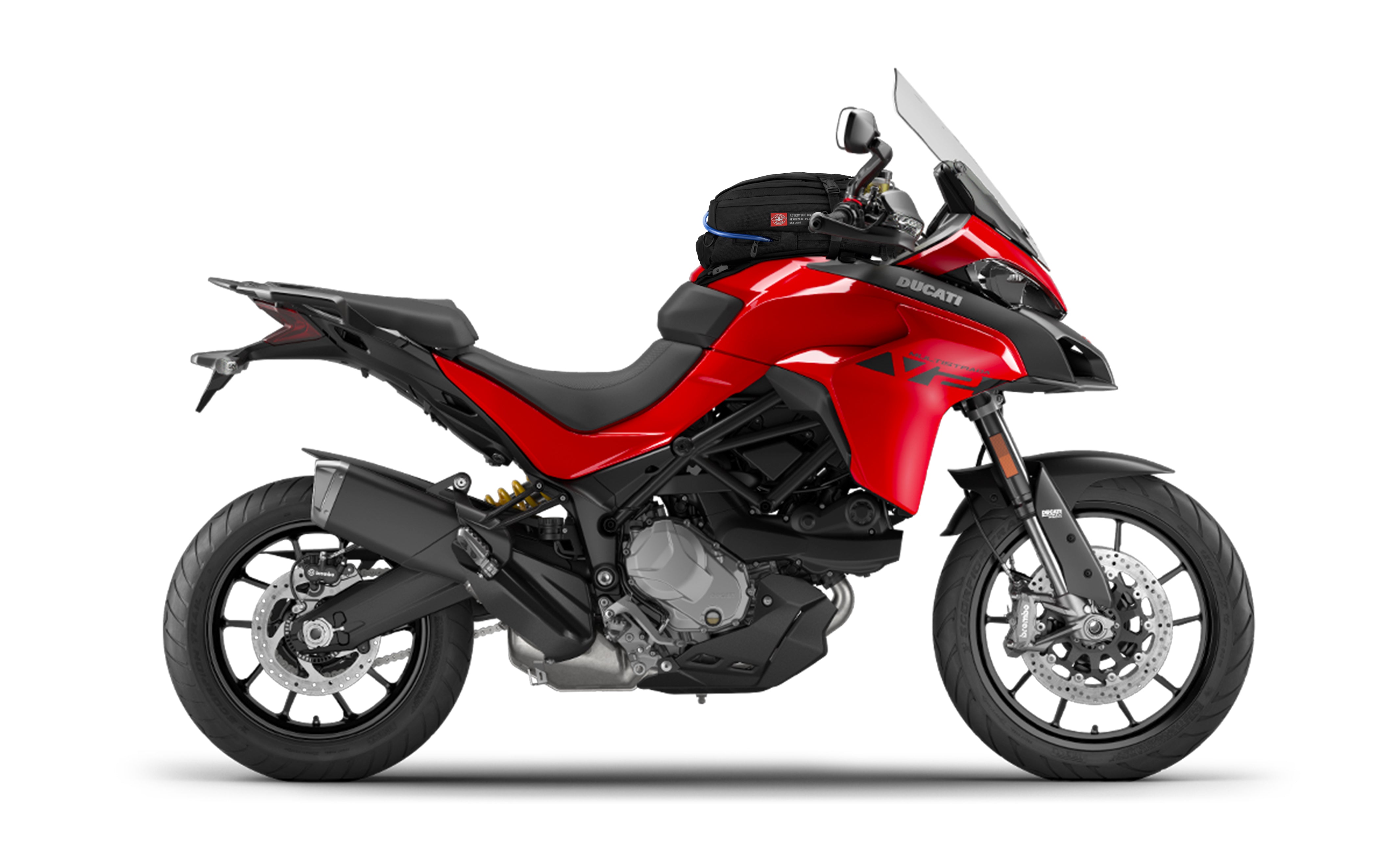 7L - Apex Ducati ADV Touring Tank Bag with Hydration Pack Bag on Bike @expand