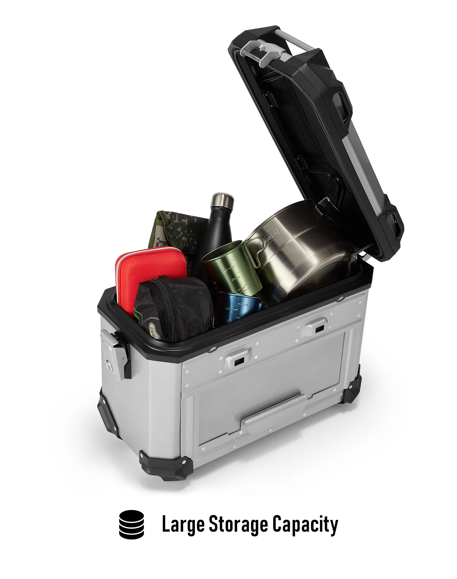 45L - Apex XL BMW F 850 GS Aluminum Side Cases Silver Large Storage Capacity