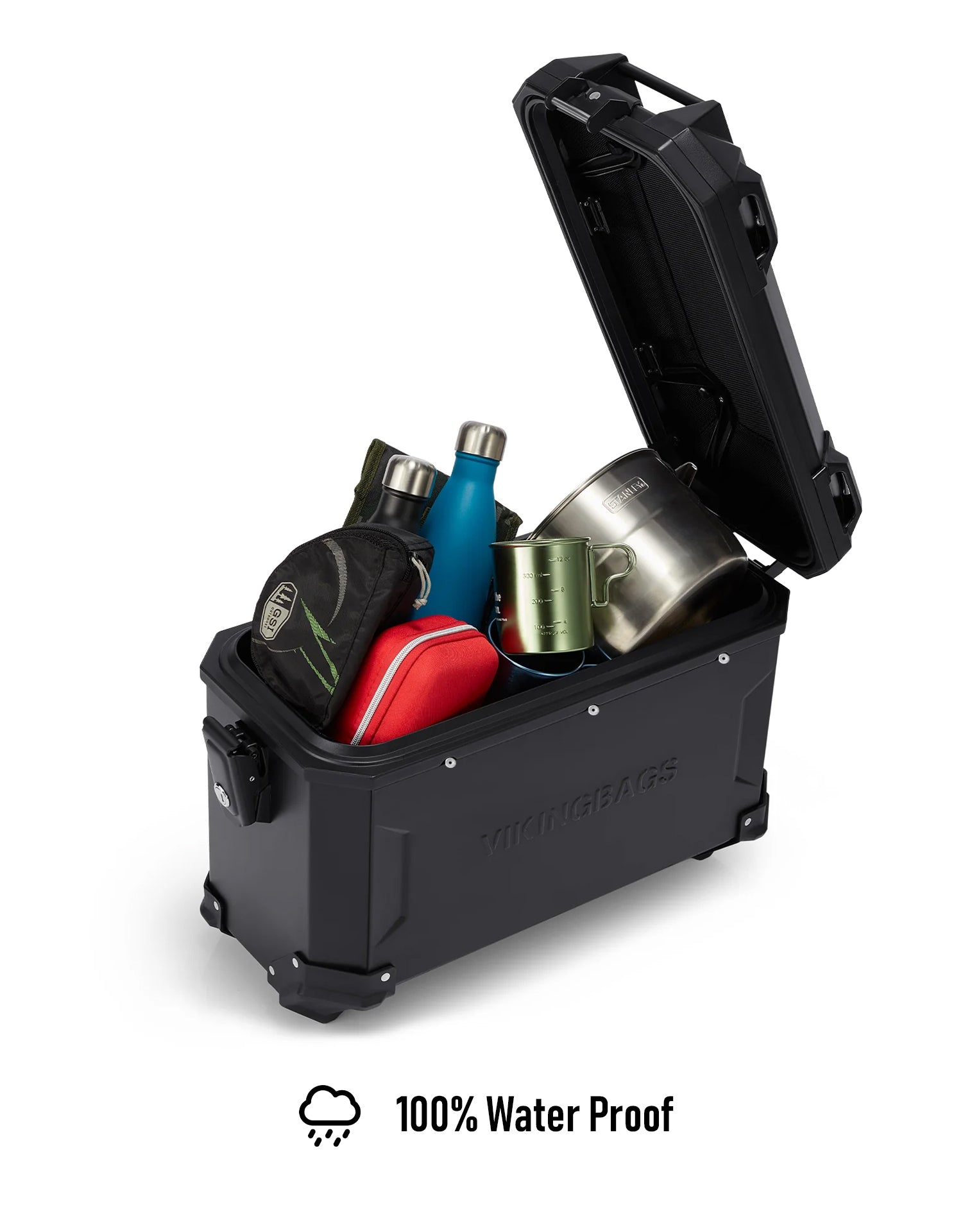 45L - Apex XL Aluminum Side Cases Black 100% Water Proof