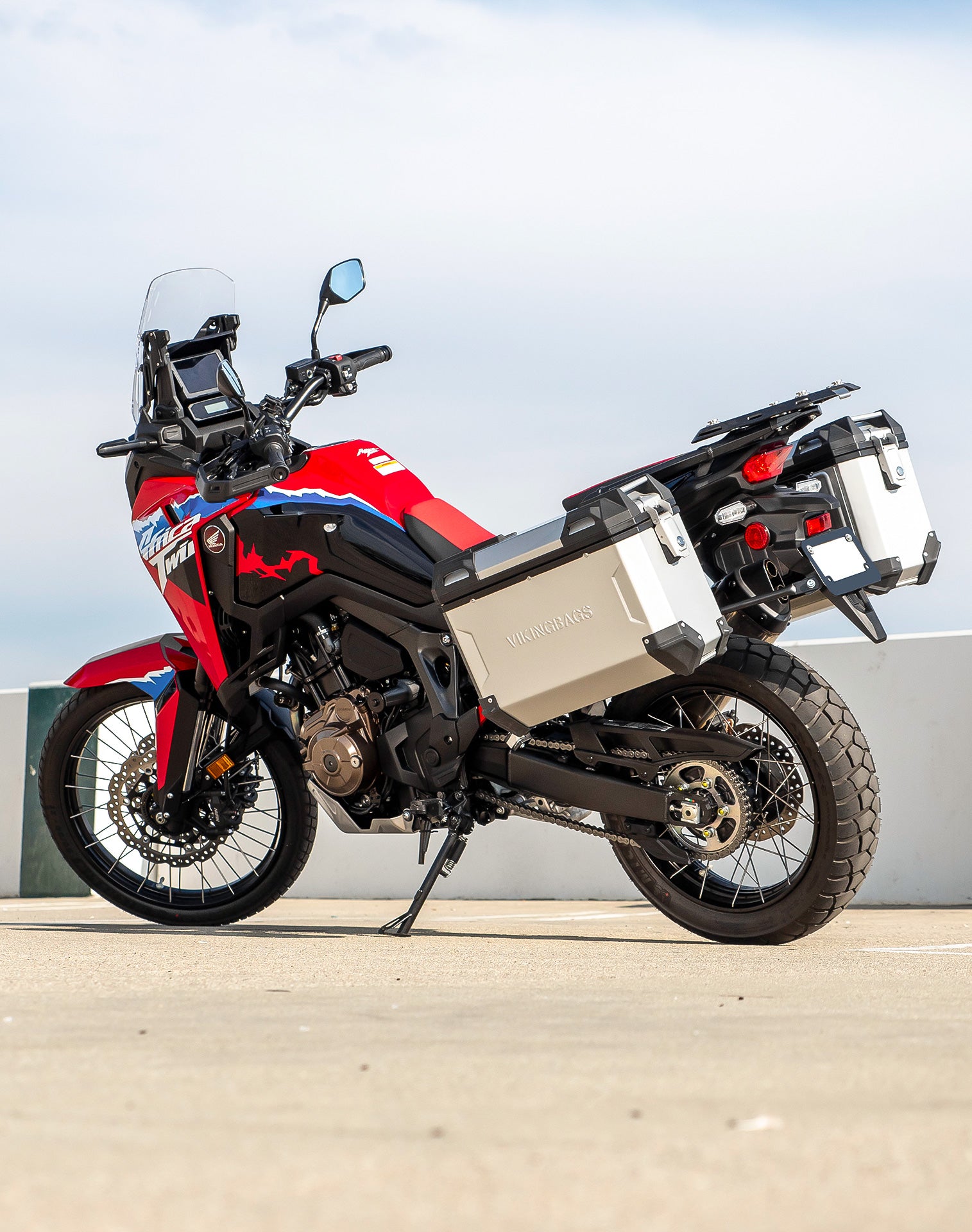 45L - Apex XL Honda CRF1100L Africa Twin ADV Sports ES Aluminum Side Cases Silver v1