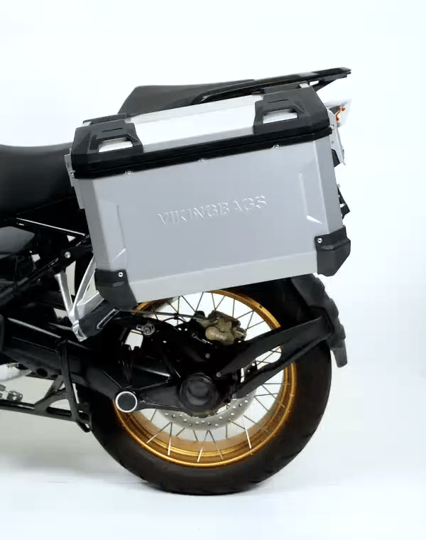 45L - Apex XL Kawasaki Versys 1100 Aluminum Side Cases Silver GIF