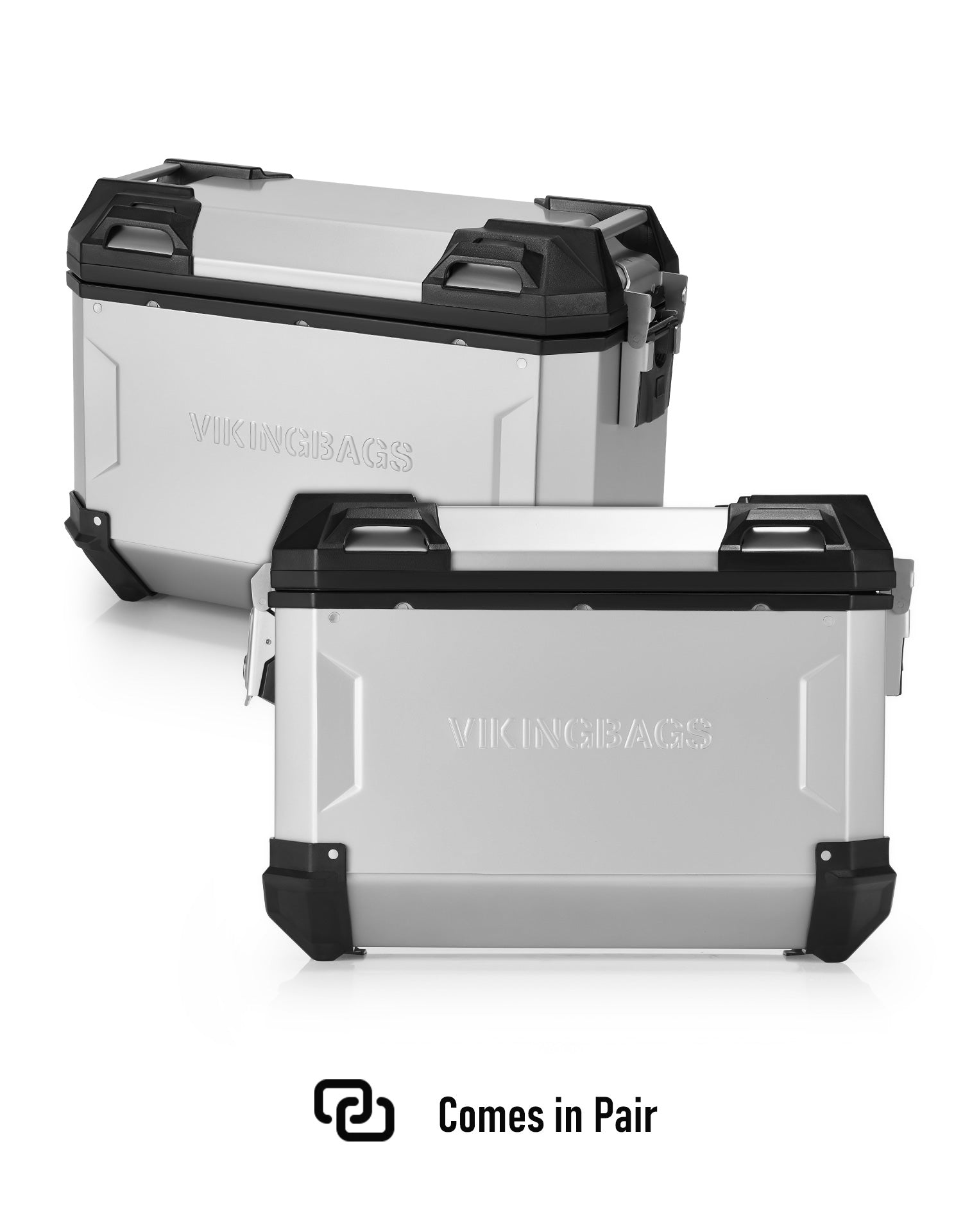 45L - Apex XL Motorcycle Side Cases for Harley Pan America RA1250/S Silver Comes in Pair