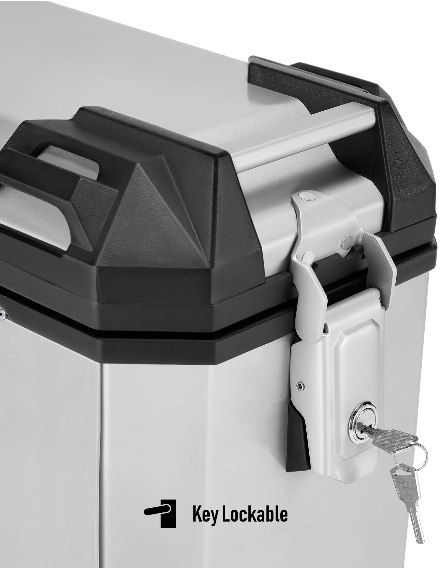 45L - Apex XL Motorcycle Side Cases for Harley Pan America RA1250/S Silver Key Lockable View