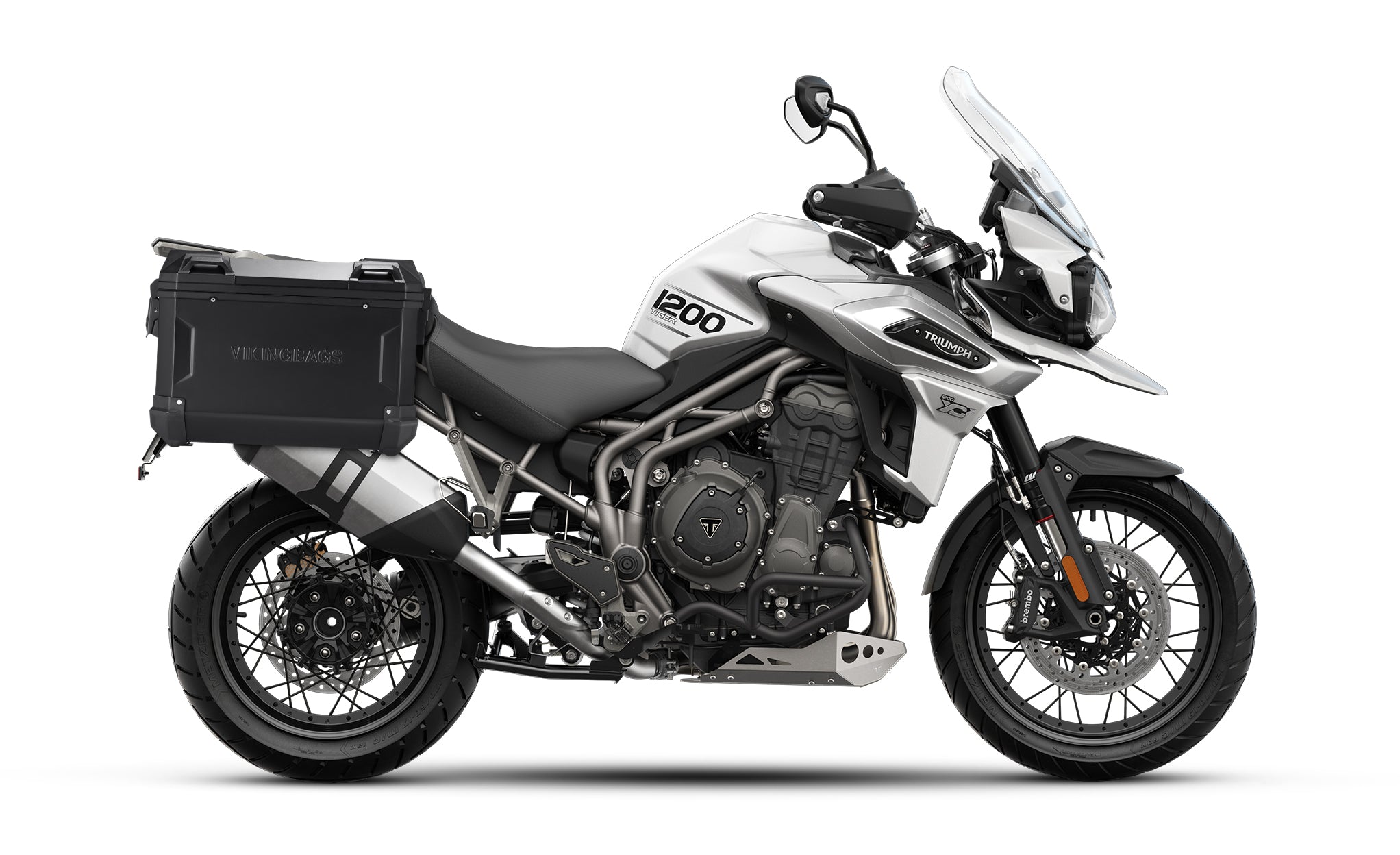 45L - Apex XL Triumph Tiger 1200 Motorcycle Side Cases Black Bag on Bike View @expand