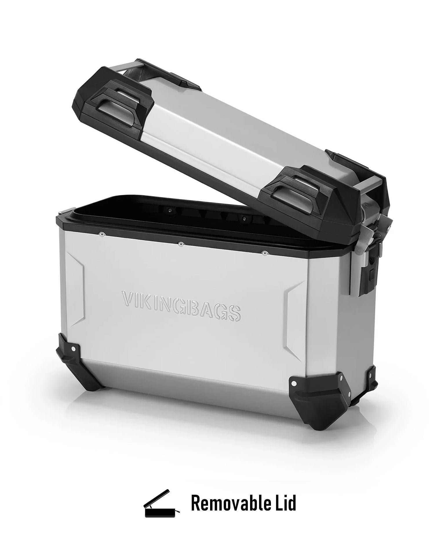 45L - Apex XL Triumph Tiger 1200 Motorcycle Side Cases Silver Removable Lid