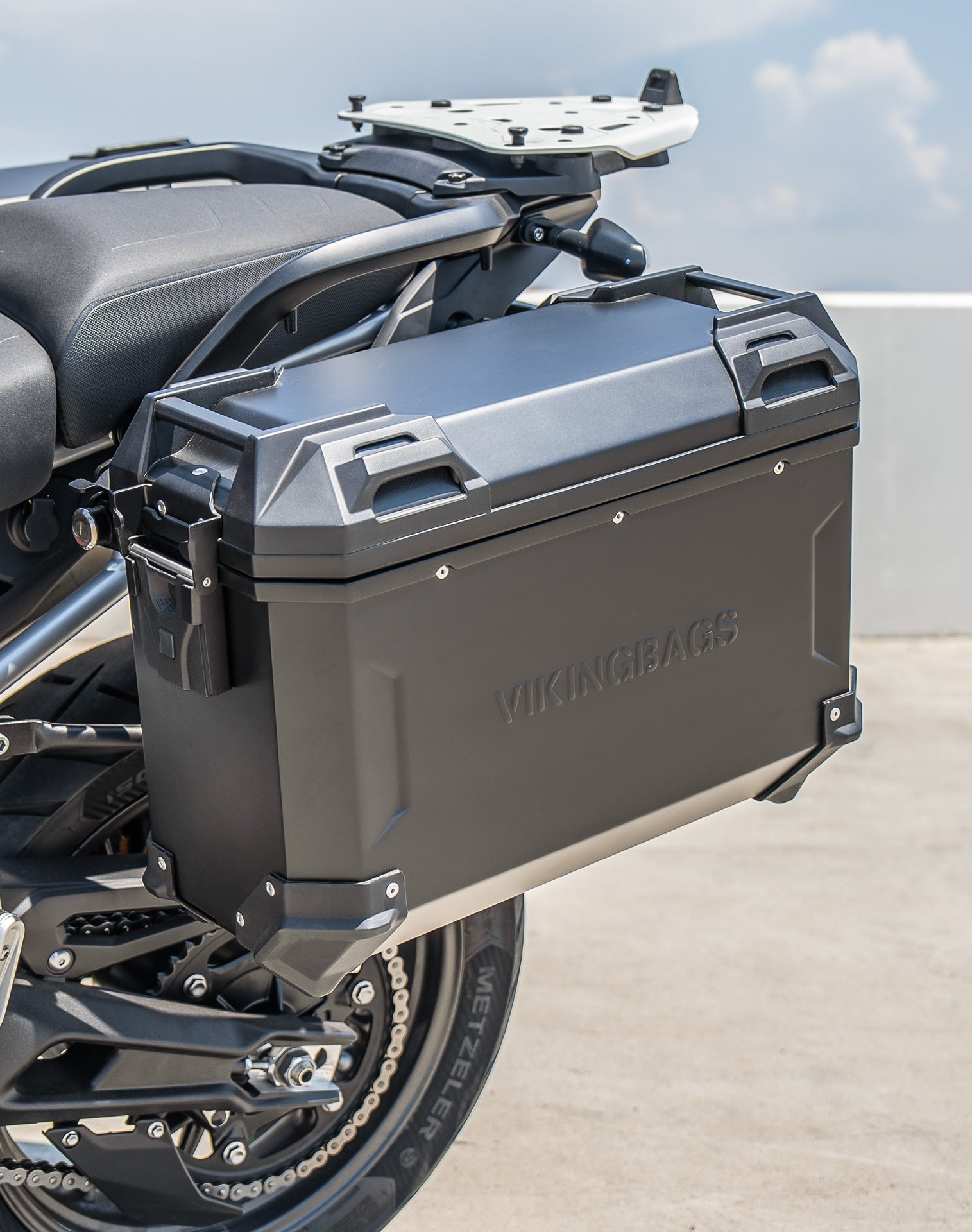 45L - Apex XL Triumph Tiger 900 Aluminum Side Cases Black v3
