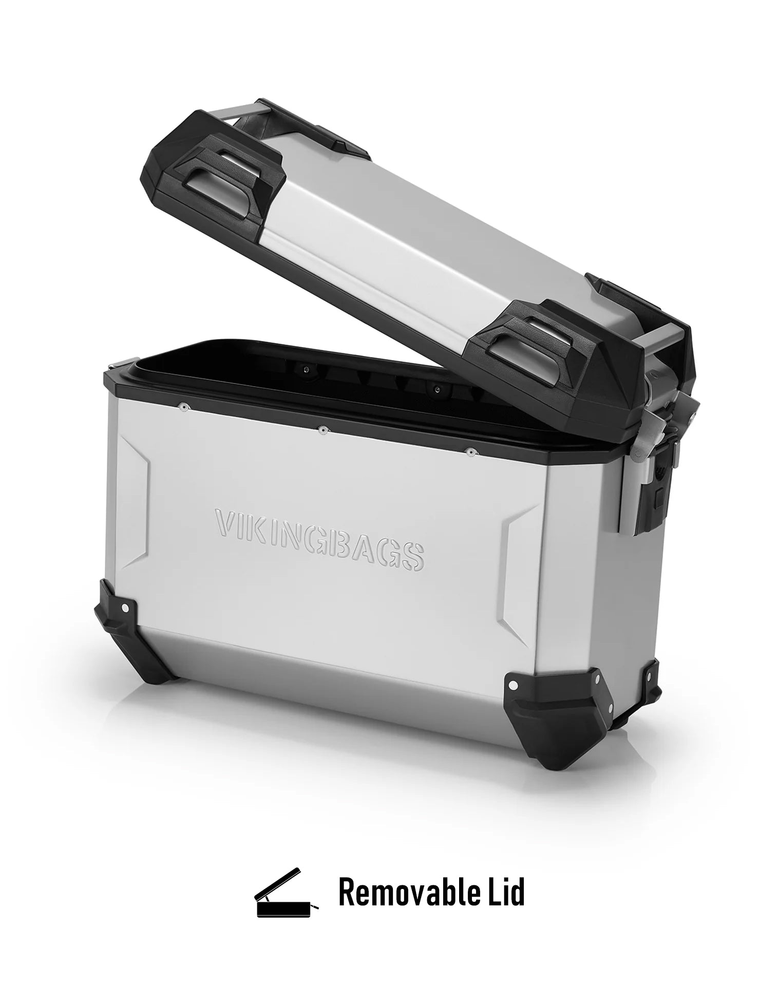 45L - Apex XL Triumph Tiger 900 Aluminum Side Cases Silver Removable Lid