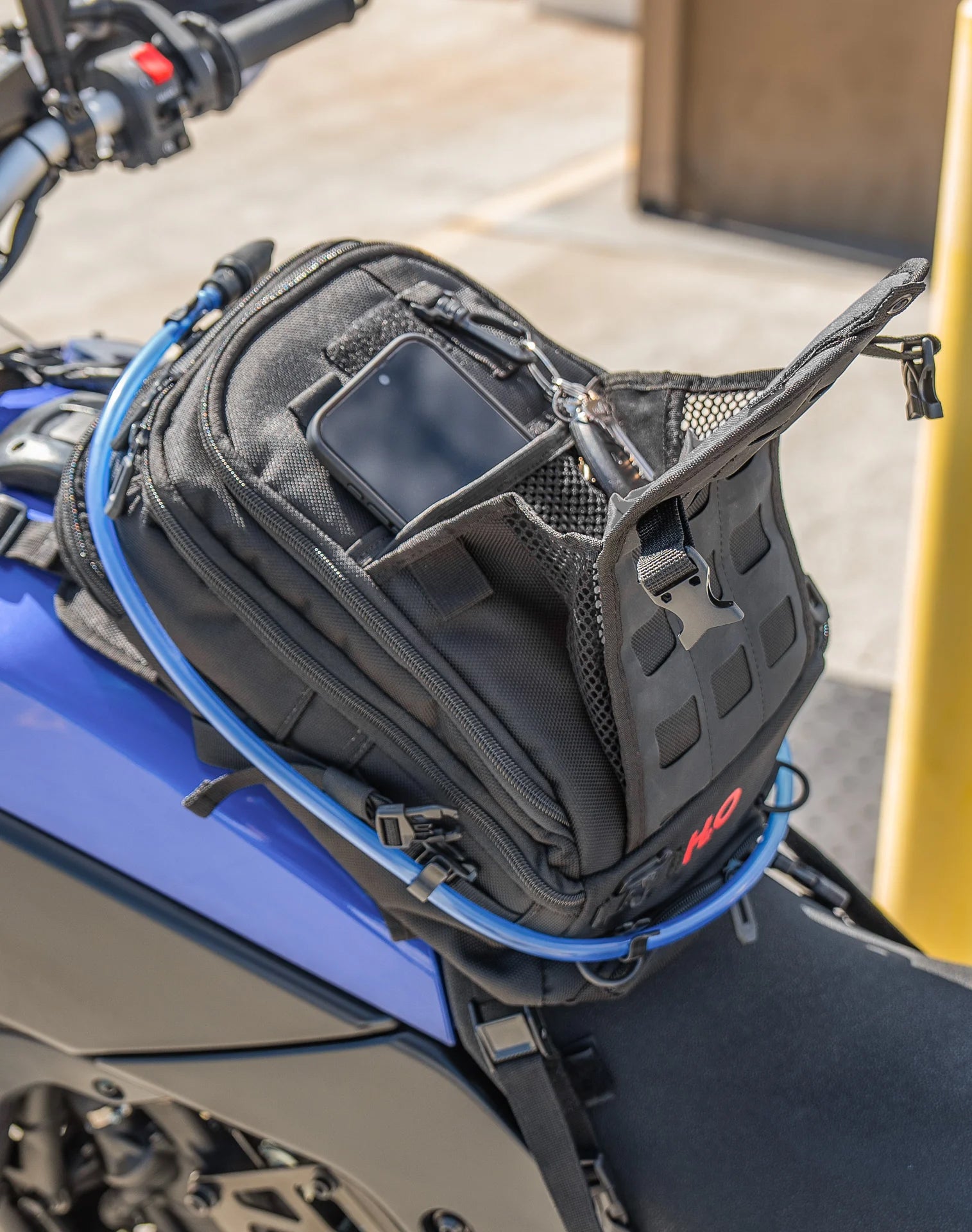 7L - Apex Yamaha ADV Touring Tank Bag with Hydration Pack Lifestyle