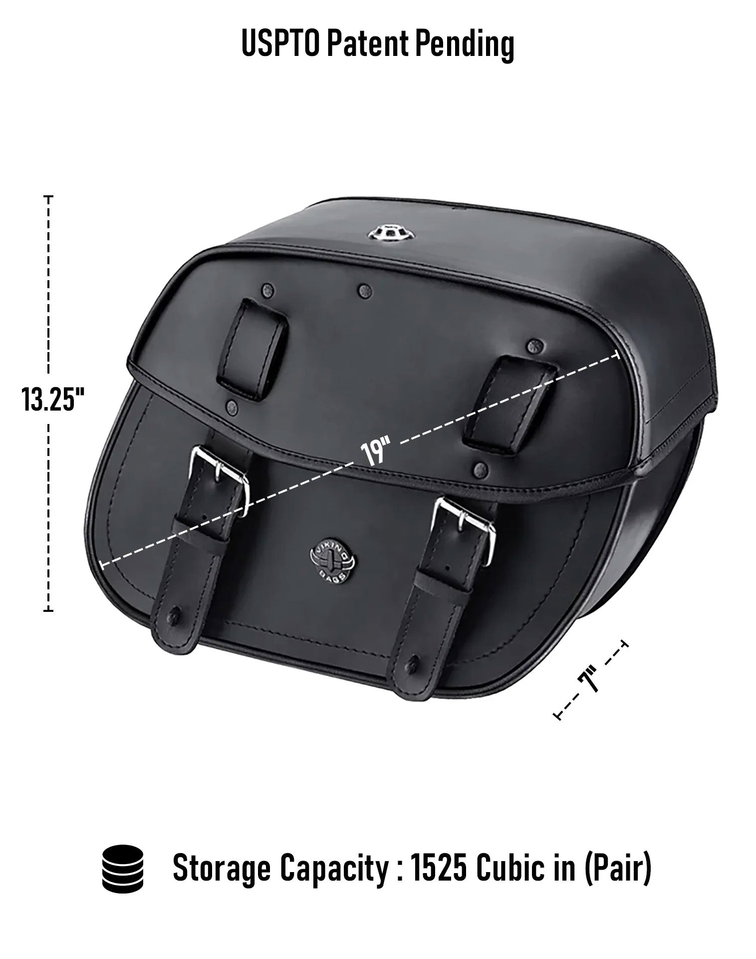 25L - Arch Large Shock Cutout Leather Motorcycle Saddlebags for Harley Sportster 1200 Iron XL1200NS Storage Capacity