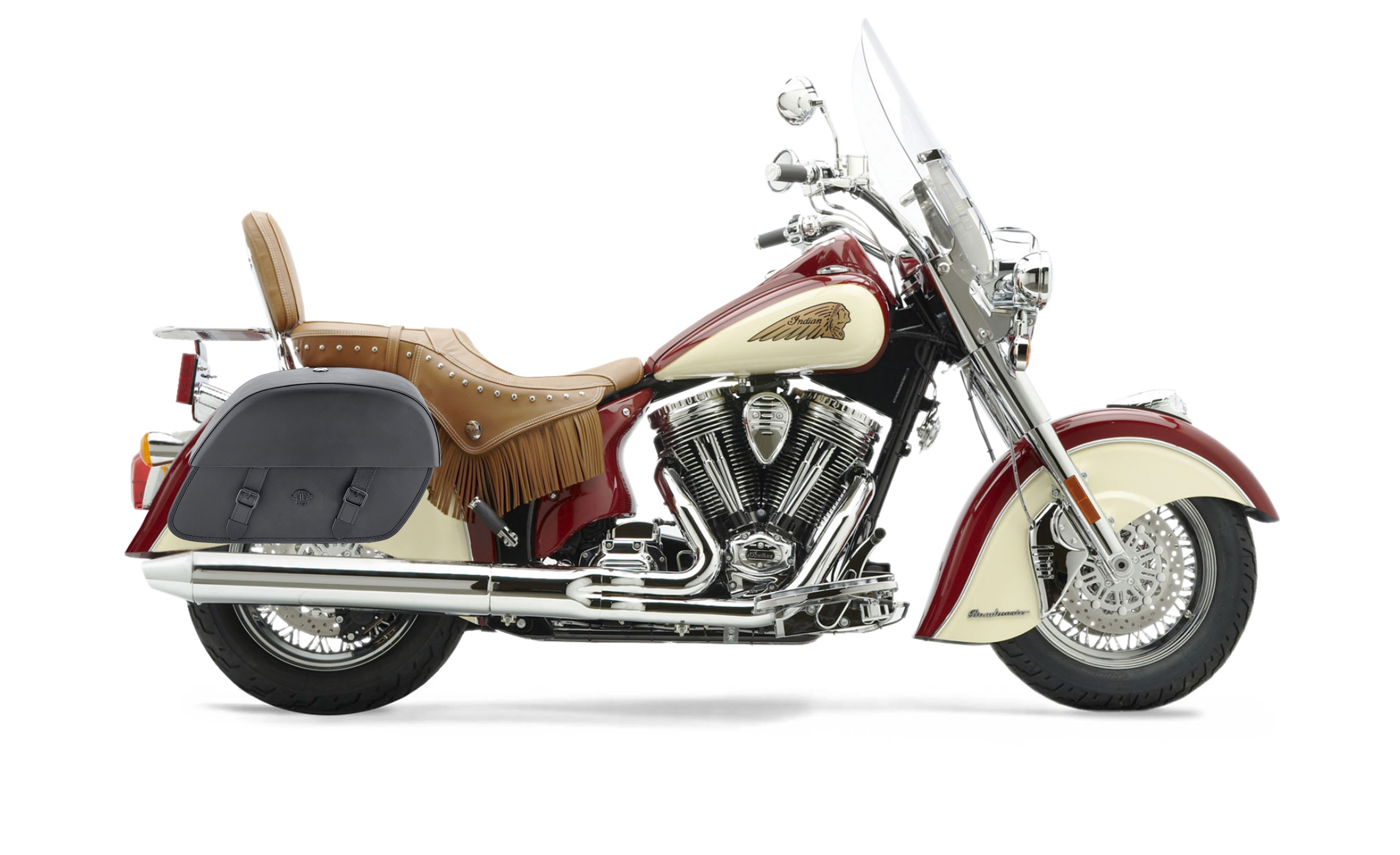 28L - Baelor Medium Indian Chief Roadmaster Motorcycle Saddlebags Bag on Bike @expand