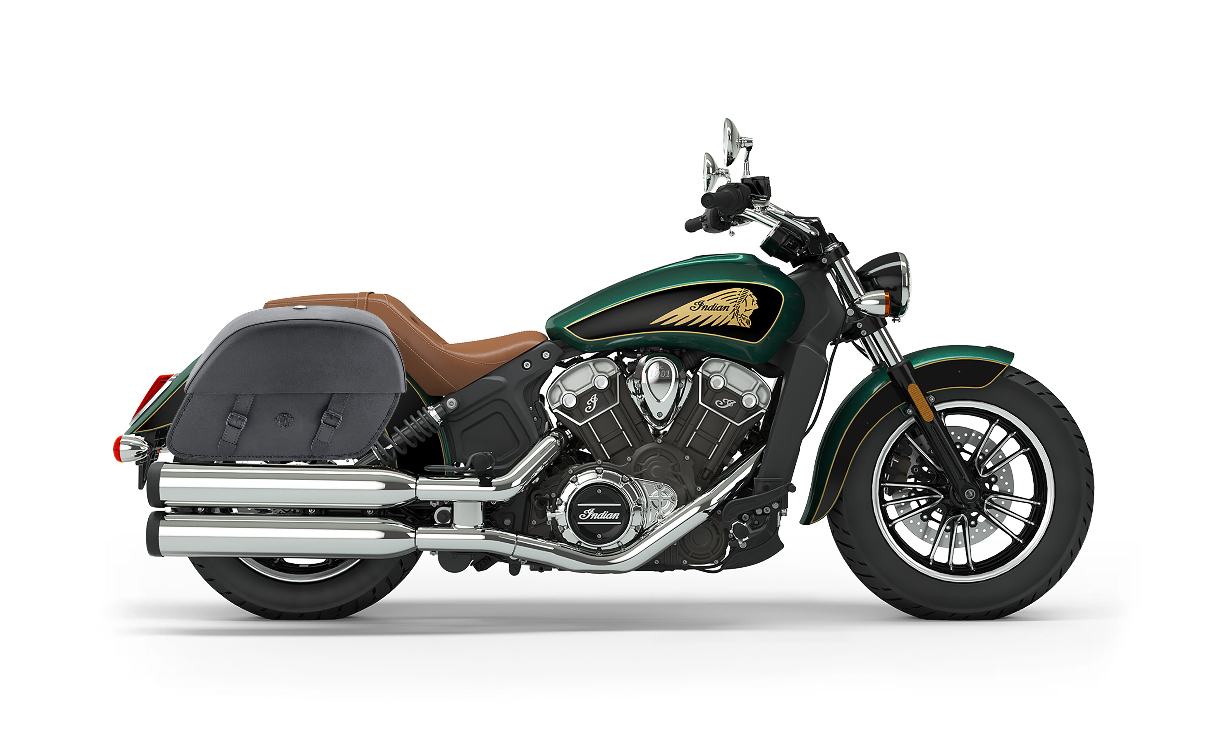 28L - Baelor Medium Indian Scout Motorcycle Saddlebags Bag on Bike @expand