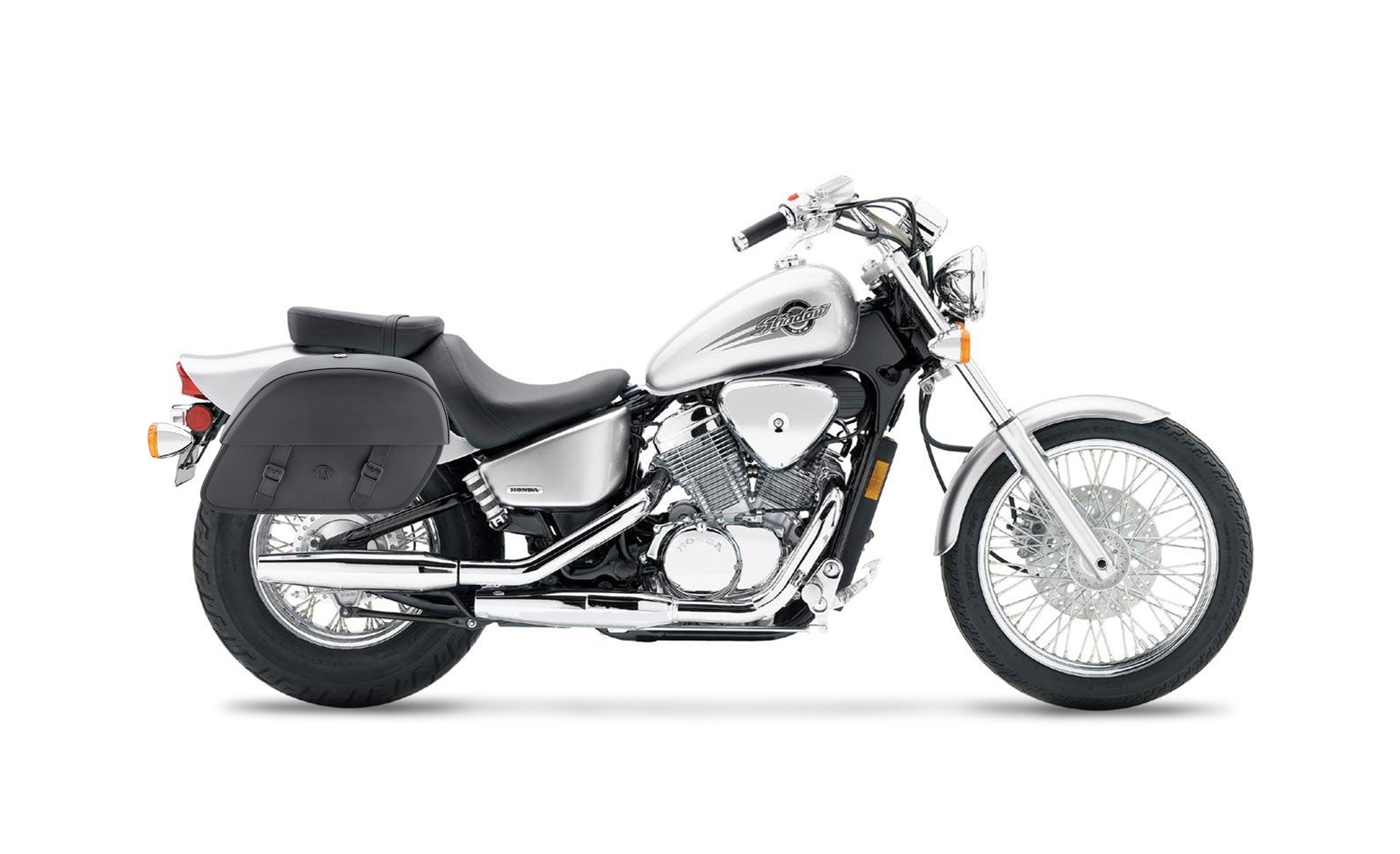 28L - Baelor Medium Shadow 600 VLX Motorcycle Saddlebags Bag on Bike @expand