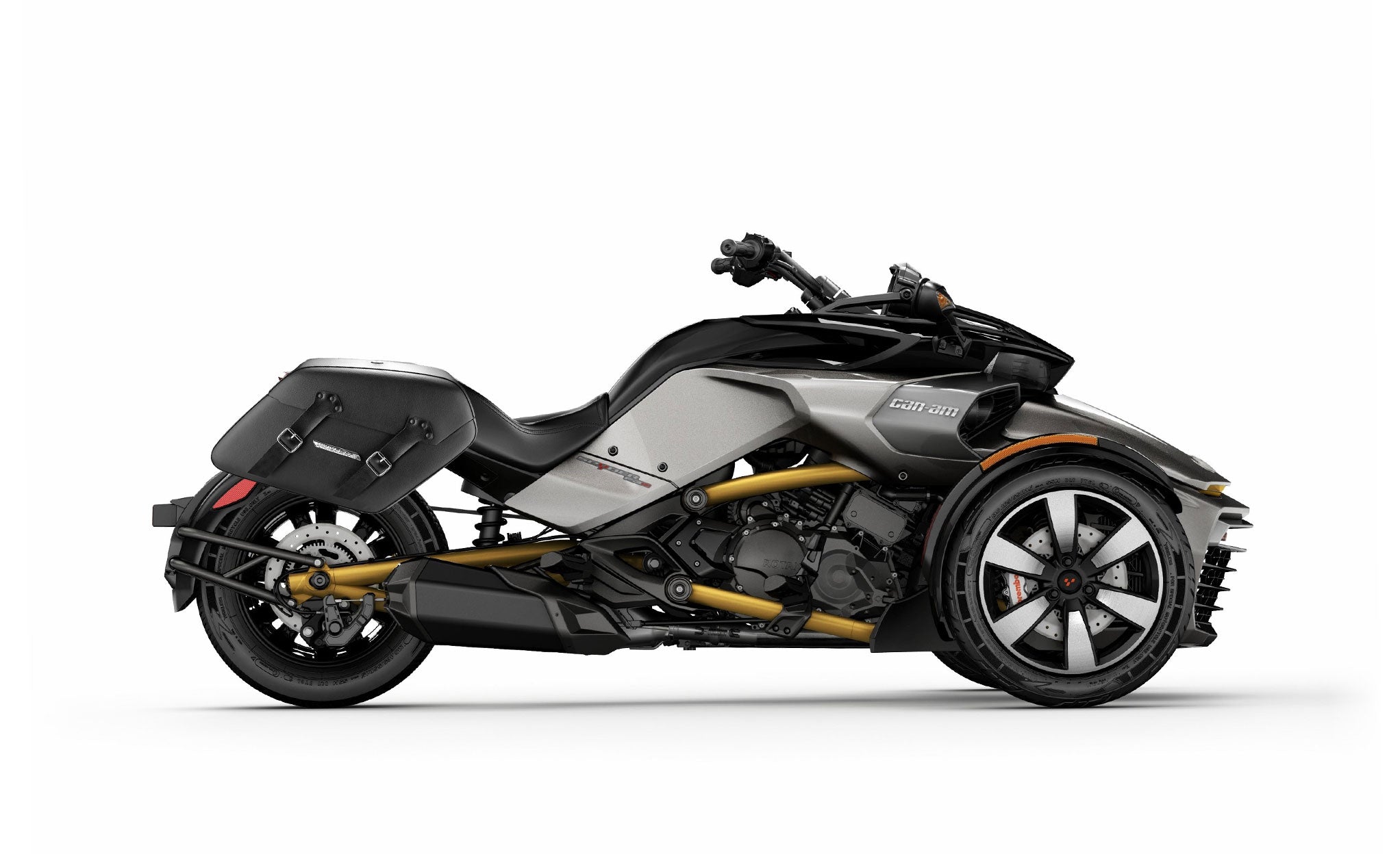 42L - Baldur Extra Large CAN AM Spyder F3-S Leather Wrapped Motorcycle Hard Saddlebags @expand