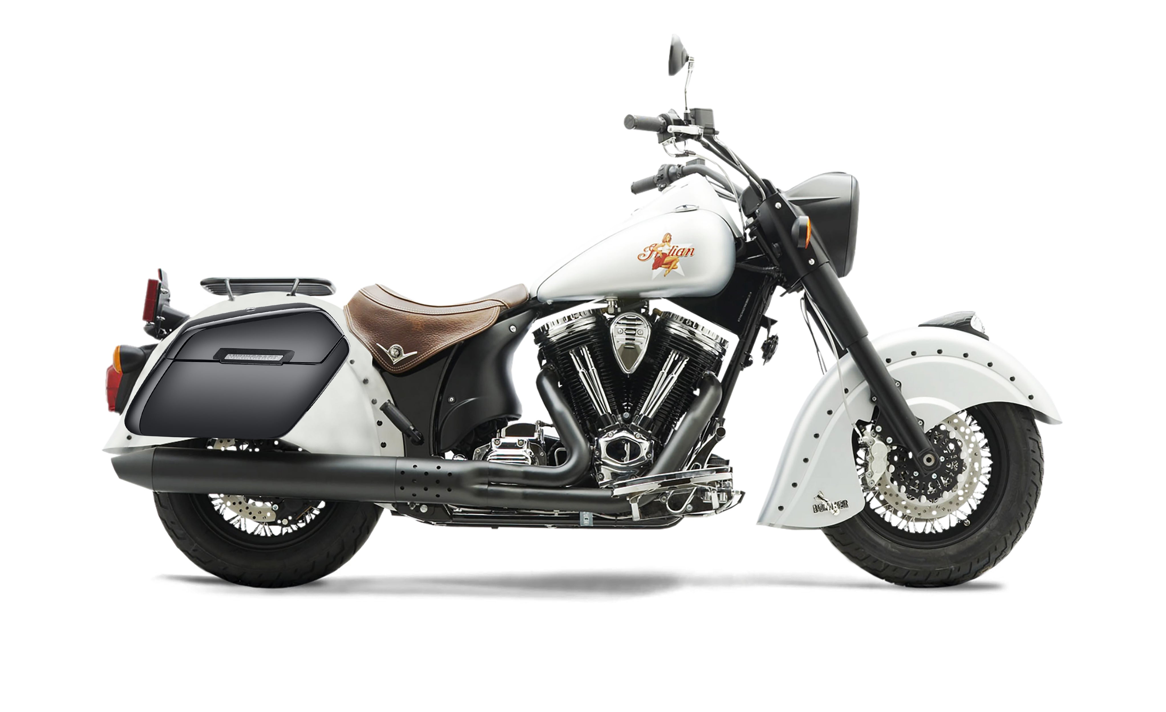 42L - Baldur Extra Large Indian Chief Bomber Painted Motorcycle Hard Saddlebags Bag on Bike @expand