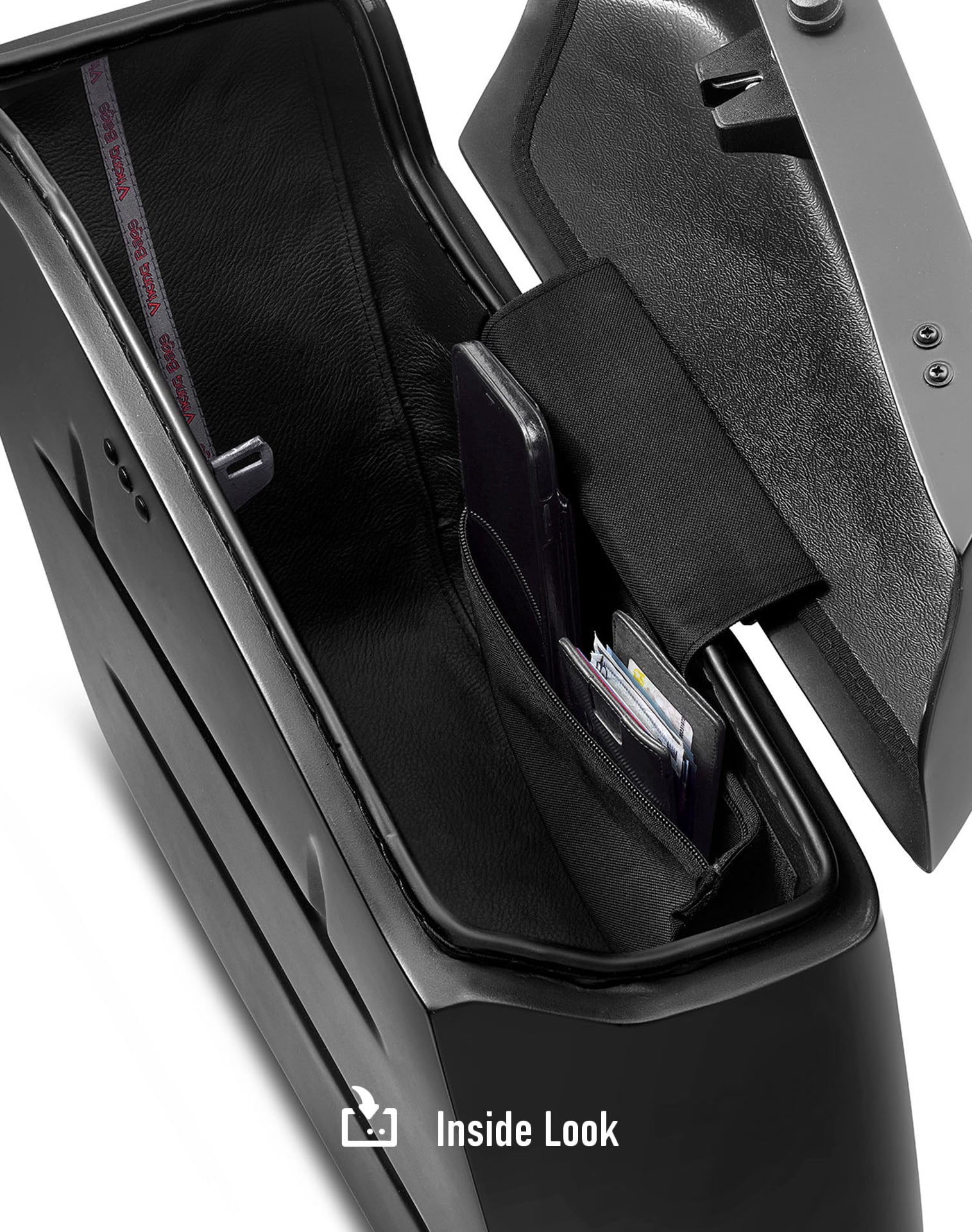 42L - Baldur Extra Large Indian Springfield Matte Motorcycle Hard Saddlebags Inside Look