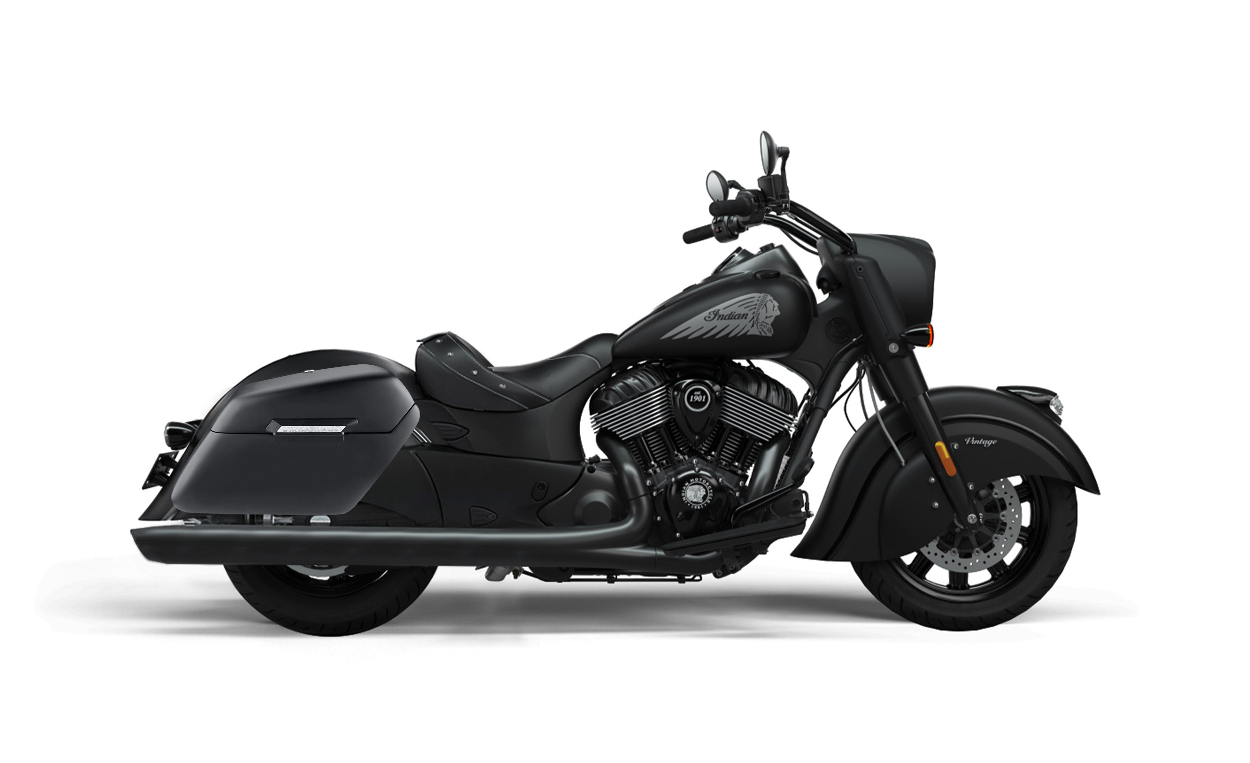 42L - Baldur Extra Large Indian Vintage Darkhorse Matte Motorcycle Hard Saddlebags Bag on Bike @expand