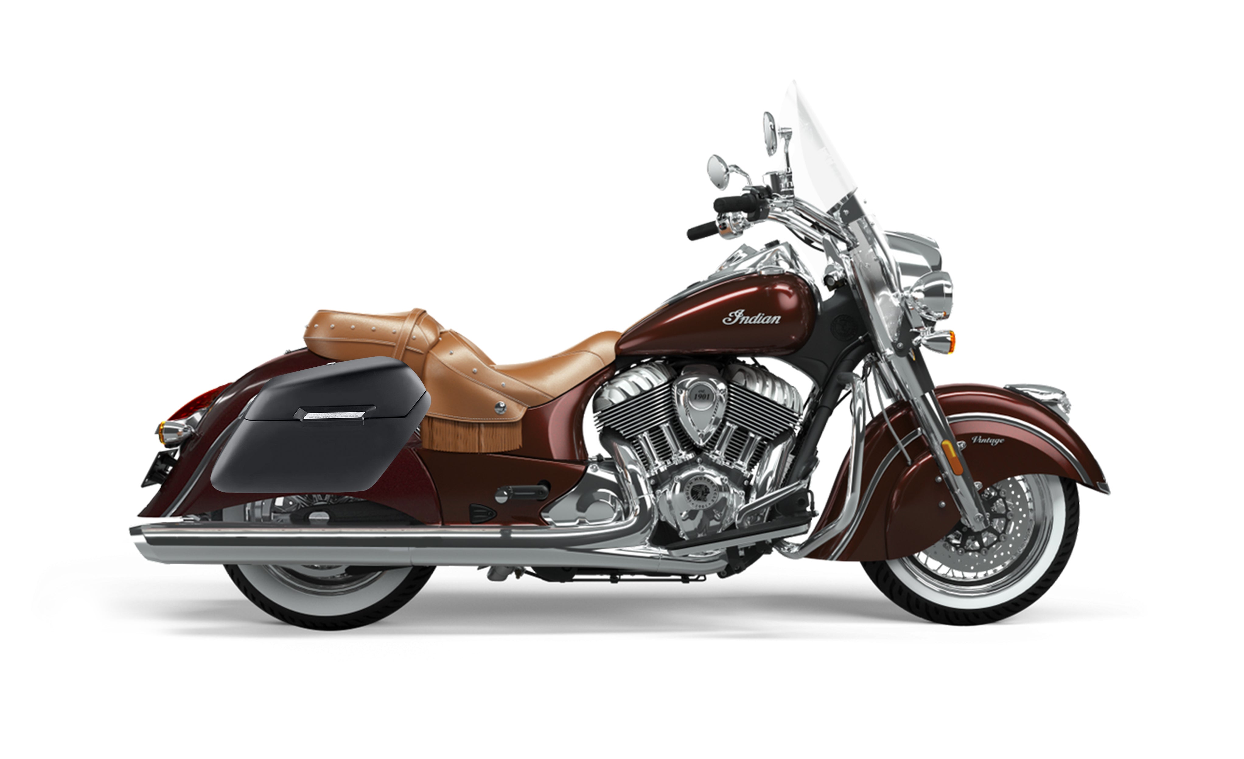 42L - Baldur Extra Large Indian Vintage Matte Motorcycle Hard Saddlebags Bag on Bike @expand