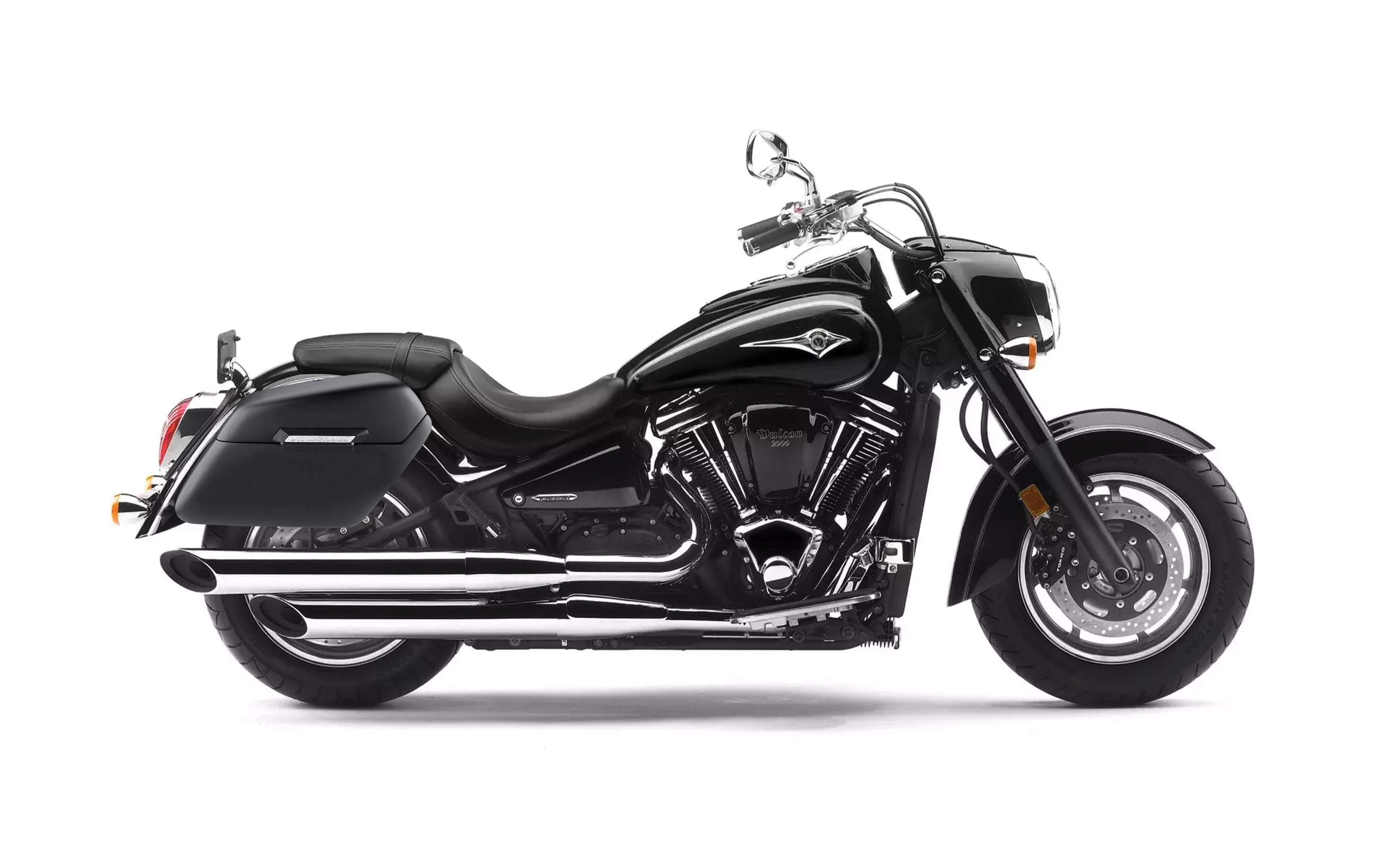 42L - Baldur Extra Large Kawasaki Vulcan 2000 VN2000 Matte Motorcycle Hard Saddlebags Bag on Bike @expand