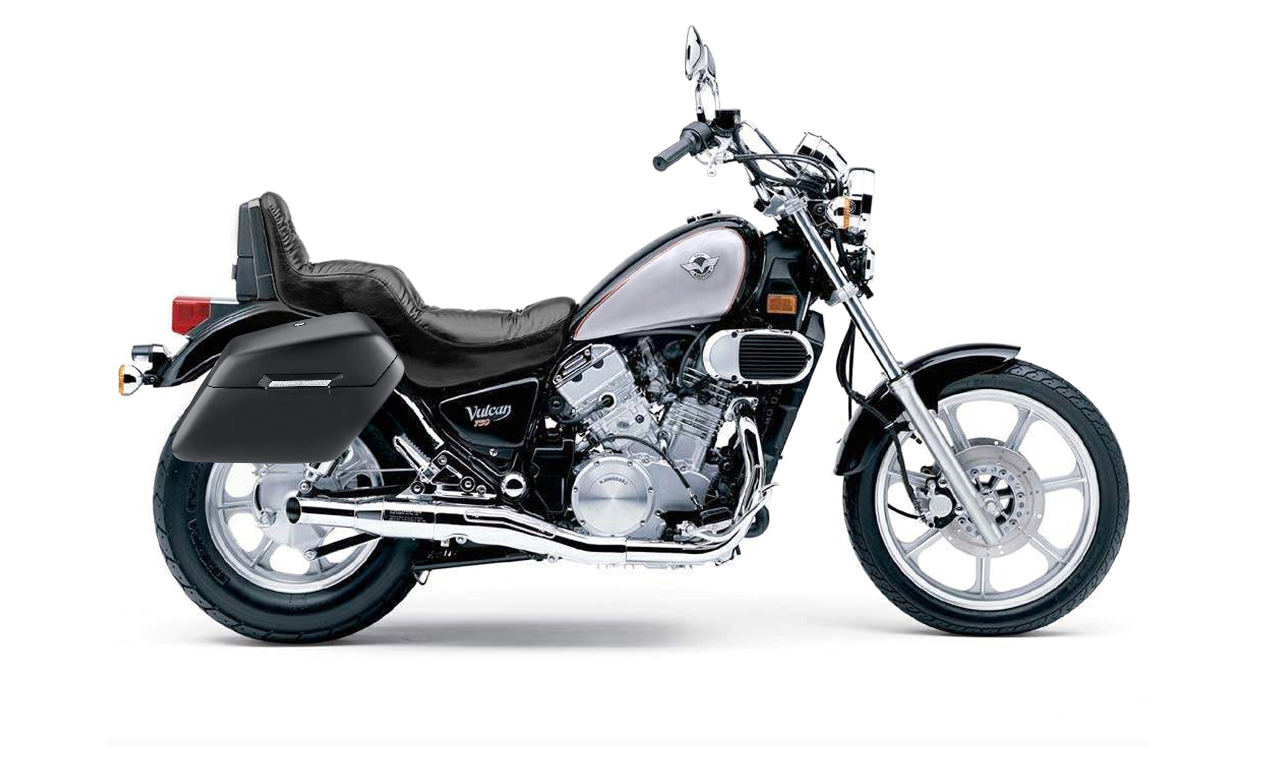 38L - Baldur XL Shock Cut-Out Kawasaki Vulcan 750 VN750 Matte Hard Saddlebags Bag on Bike @expand