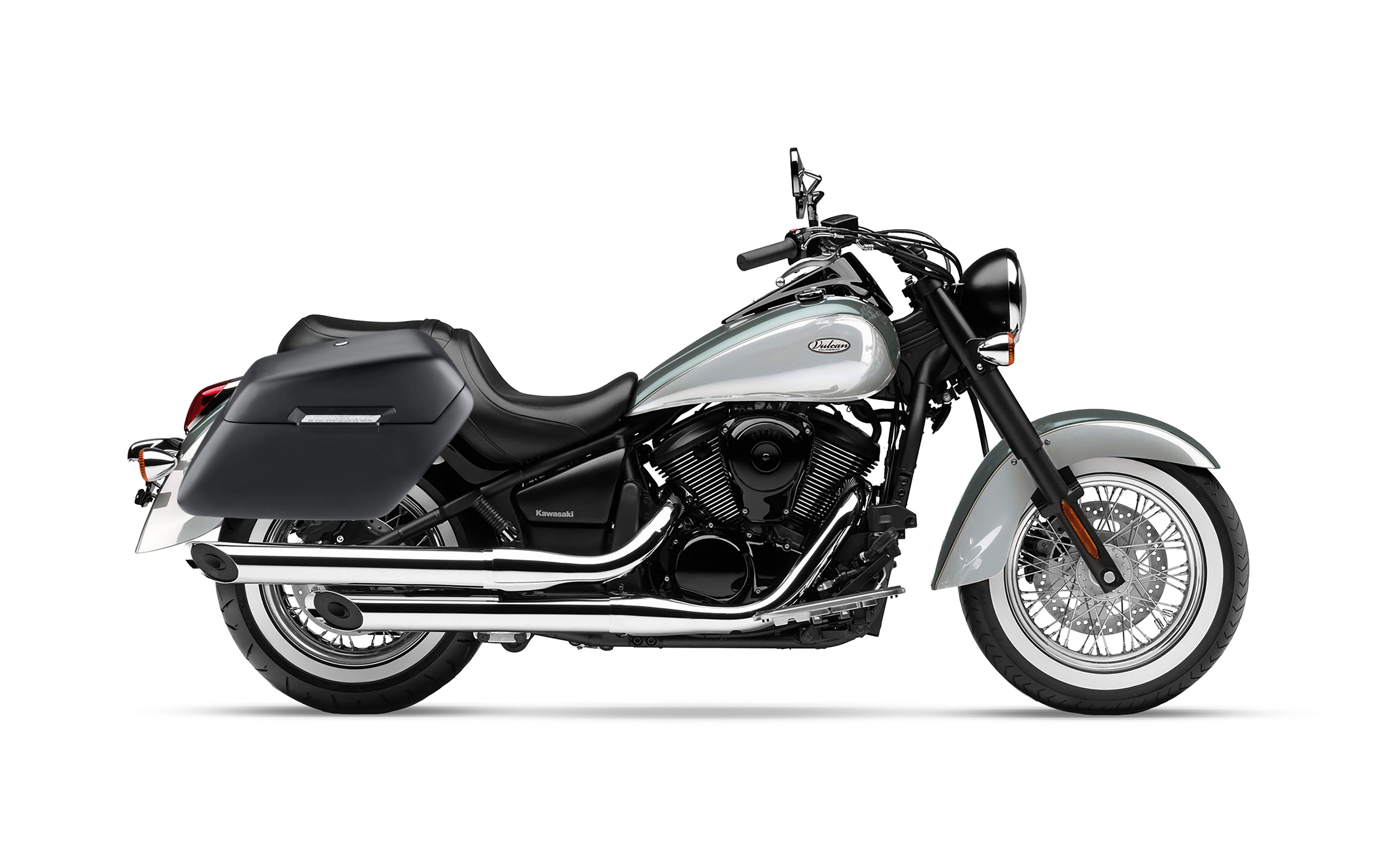 42L - Baldur Extra Large Kawasaki Vulcan 900 Classic VN900 Matte Motorcycle Hard Saddlebags @expand