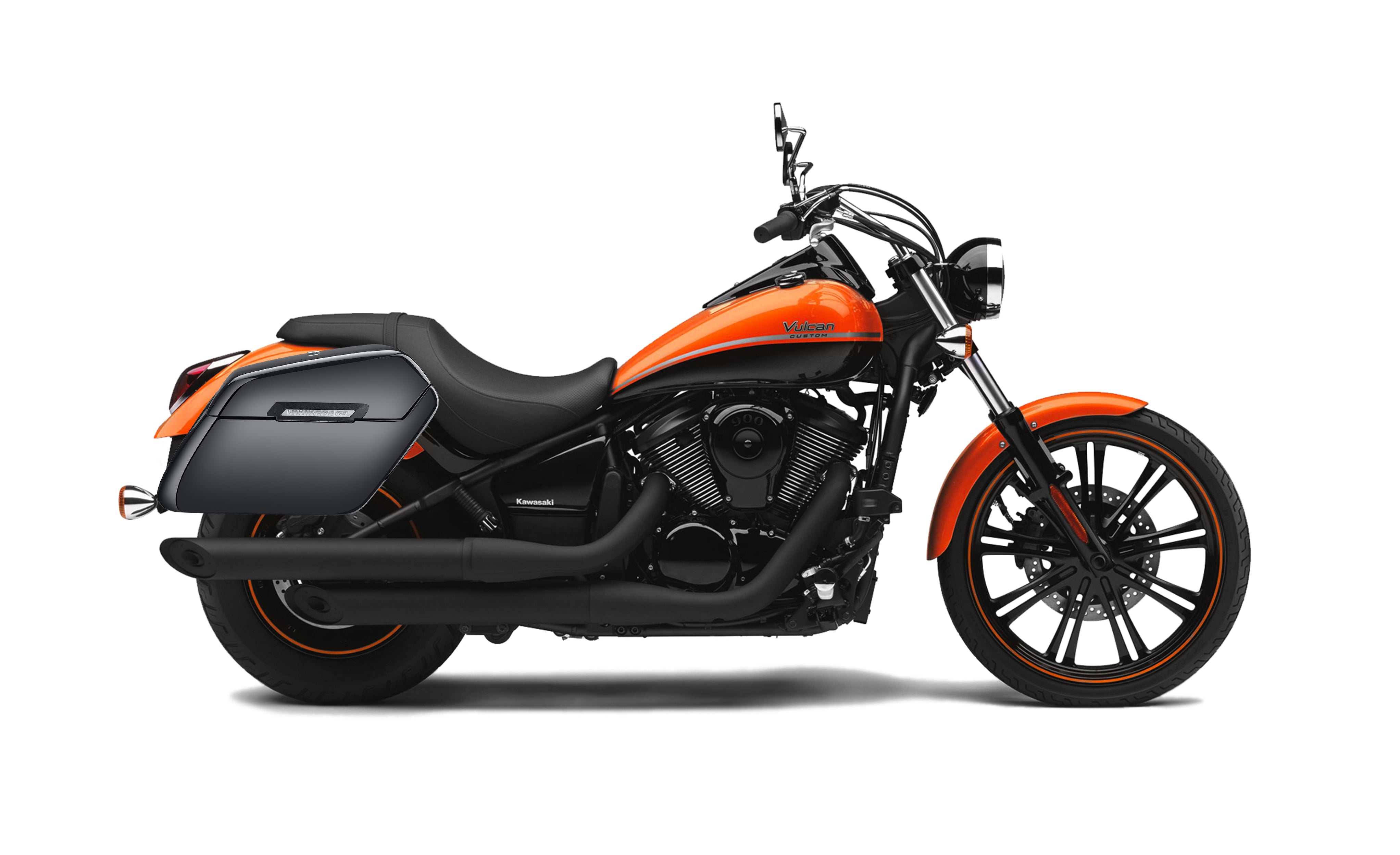 42L - Baldur Extra Large Kawasaki Vulcan 900 Custom VN900C Painted Motorcycle Hard Saddlebags Bag on Bike @expand