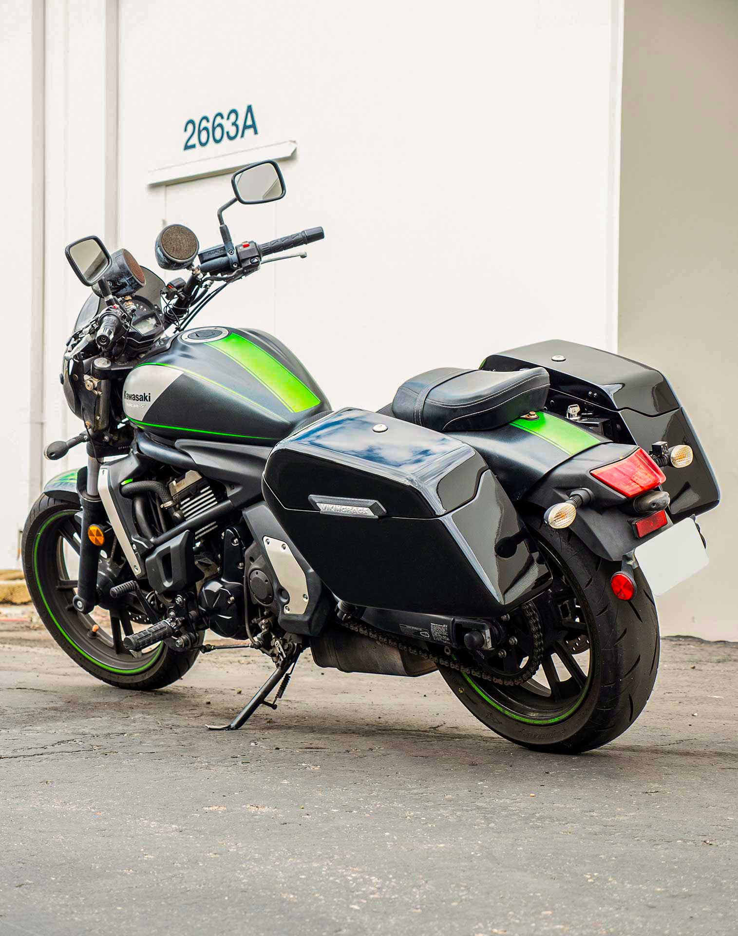 42L - Baldur Extra Large Kawasaki Vulcan S VN650 Painted Motorcycle Hard Saddlebags v1