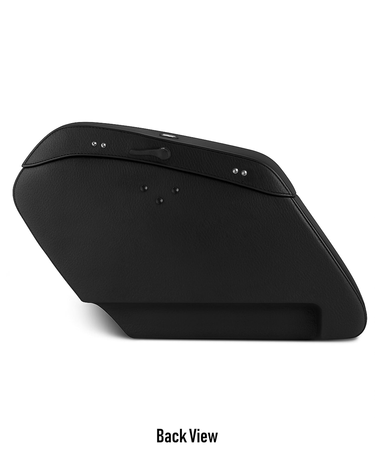 42L - Baldur XL Leather Wrapped Motorcycle Hard Saddlebags for Harley Softail Deadwood Back View