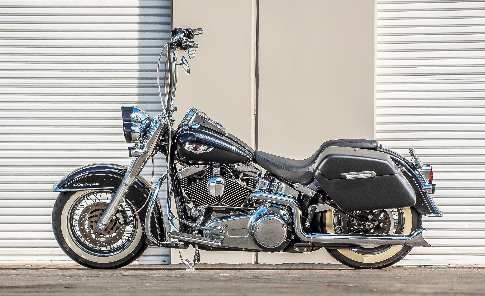 42L - Baldur Extra Large Matte Motorcycle Hard Saddlebags for Harley Softail Deluxe FLSTN/I @expand