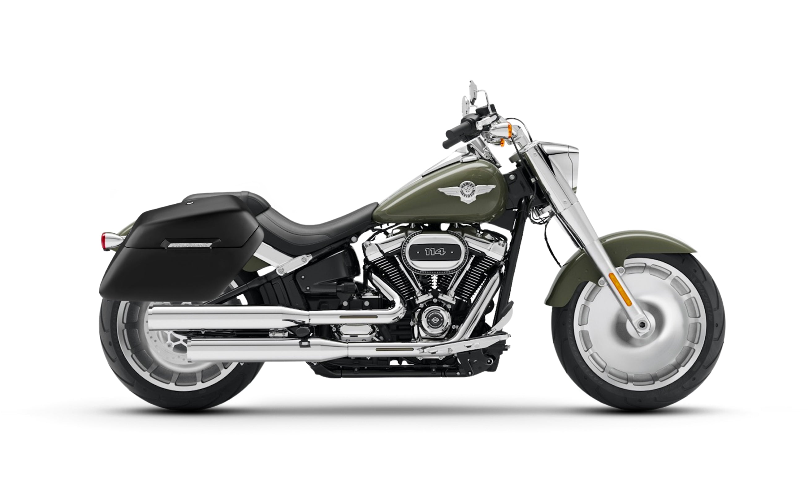 42L - Baldur Extra Large Matte Motorcycle Hard Saddlebags for Harley Softail Fat Boy FLFB/S @expand