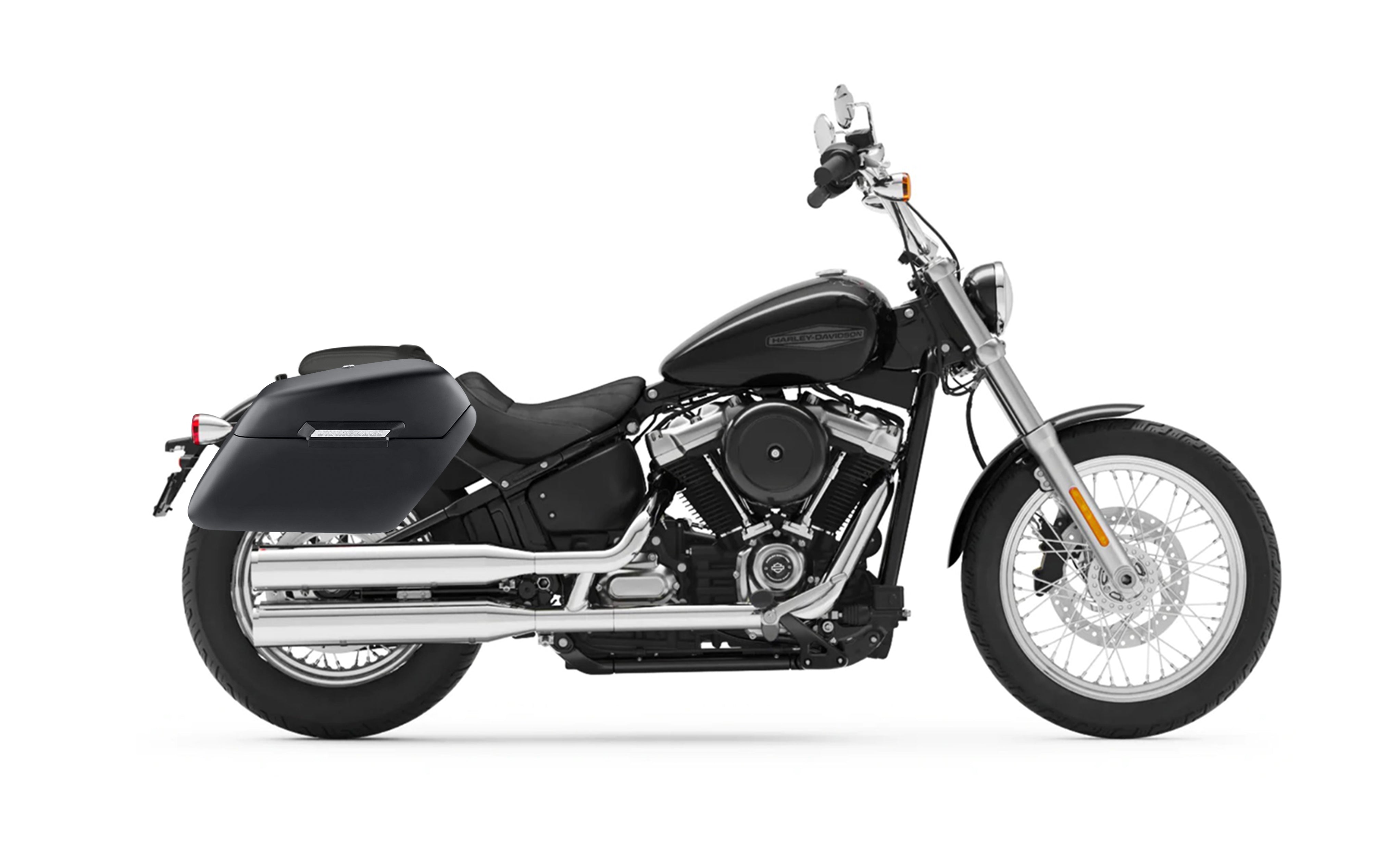 42L - Baldur Extra Large Matte Motorcycle Hard Saddlebags for Harley Softail Standard FXST Bag on Bike @expand