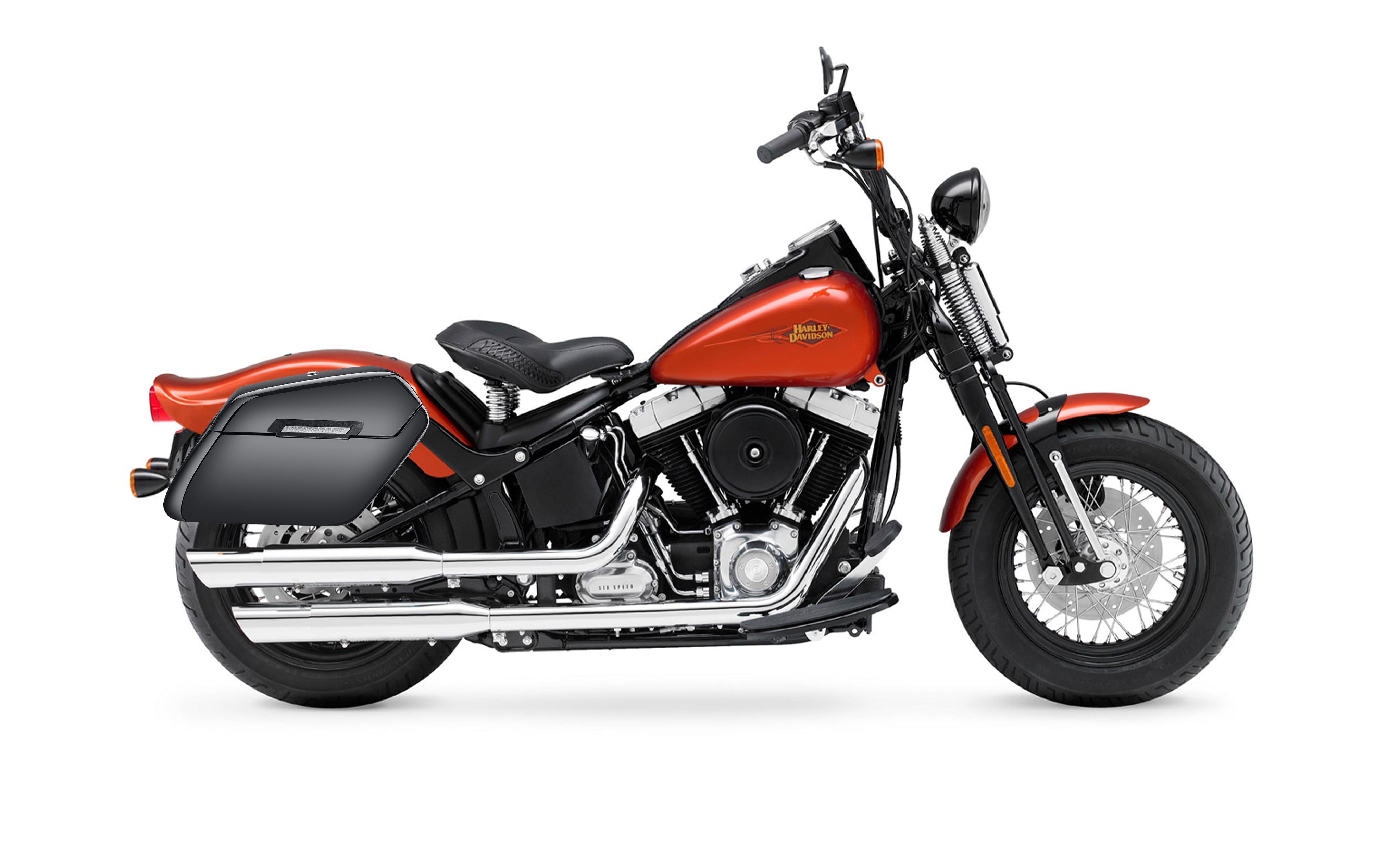 42L - Baldur Extra Large Painted Motorcycle Hard Saddlebags for Harley Softail Cross Bones FLSTSB Bag on Bike @expand