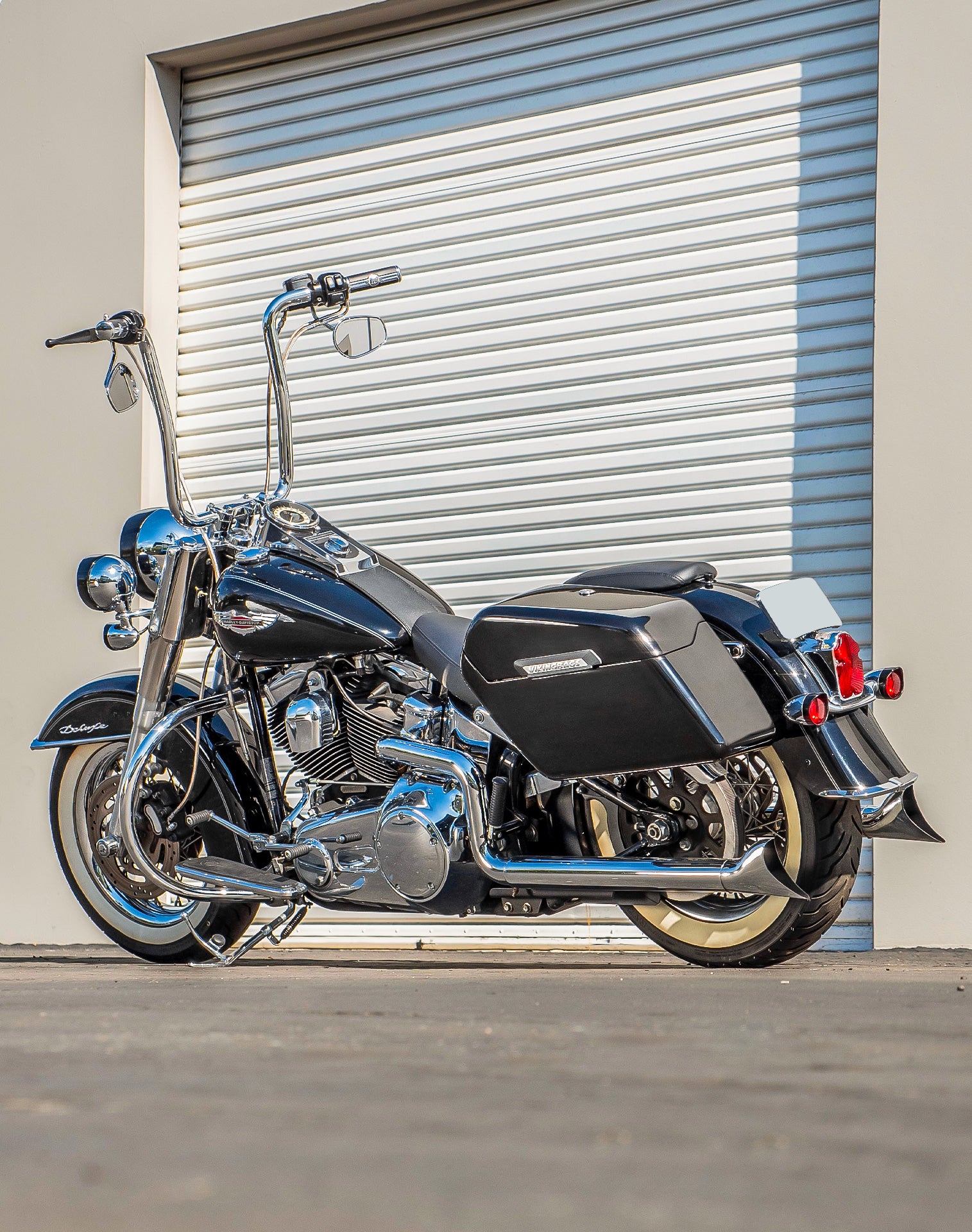 42L - Baldur Extra Large Painted Motorcycle Hard Saddlebags for Harley Softail Deluxe FLSTN/I v1