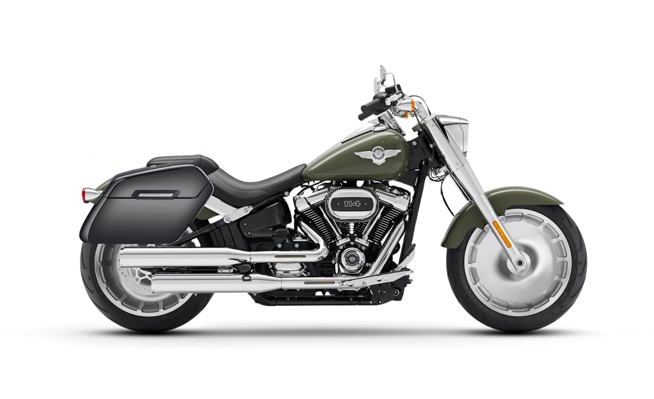 42L - Baldur Extra Large Painted Motorcycle Hard Saddlebags for Harley Softail Fat Boy FLFB/S Bag on Bike @expand