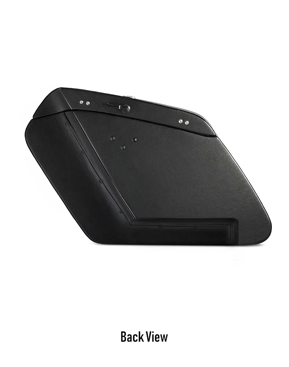 38L - Baldur Extra Large Shock Cut-out Leather Wrapped Motorcycle Hard Saddlebags for Harley Dyna Fat Bob FXDF/SE Back View