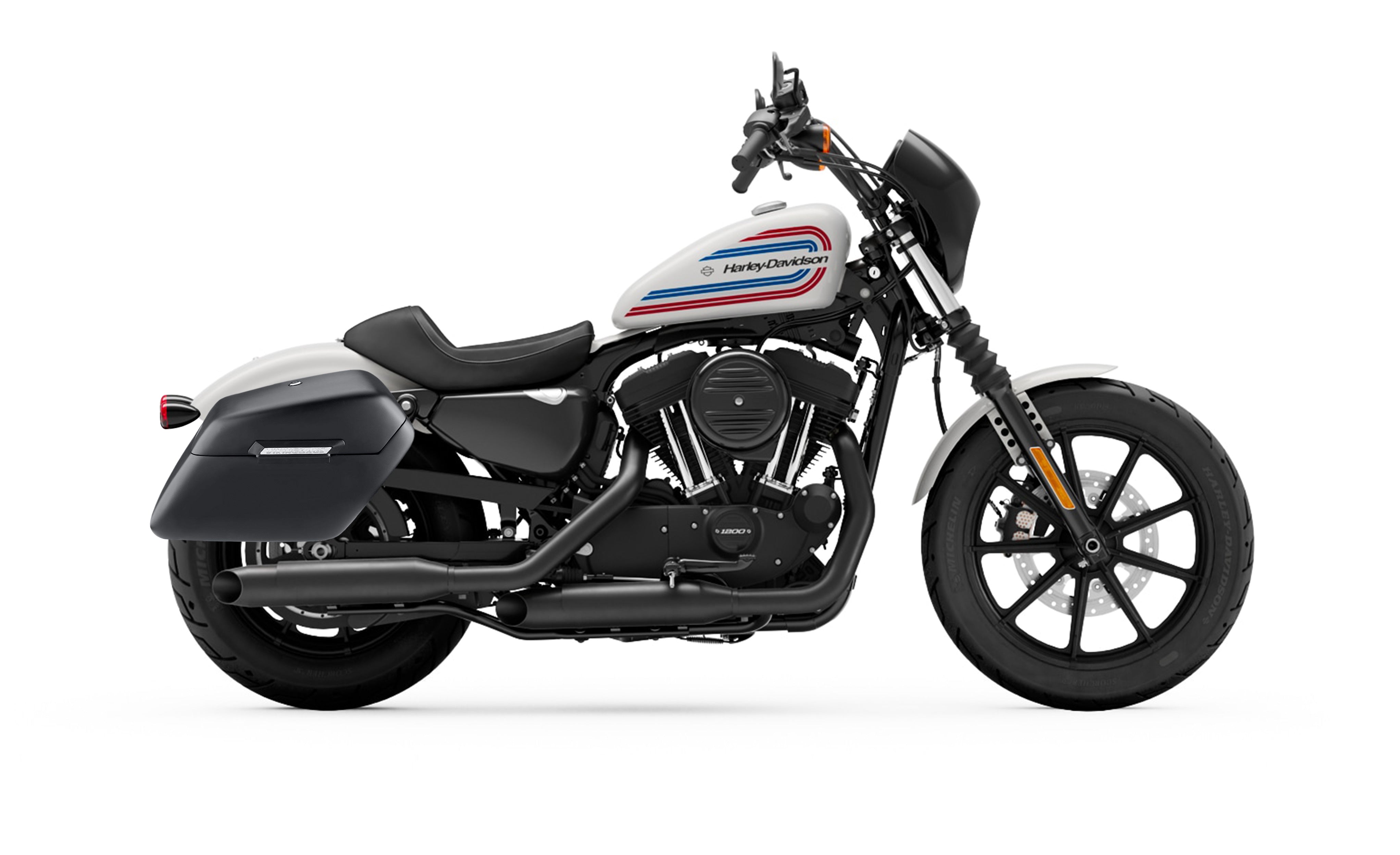 38L - Baldur XL Shock Cut-Out Harley Sportster 1200 Iron XL1200NS Matte Hard Saddlebags Bag on Bike @expand