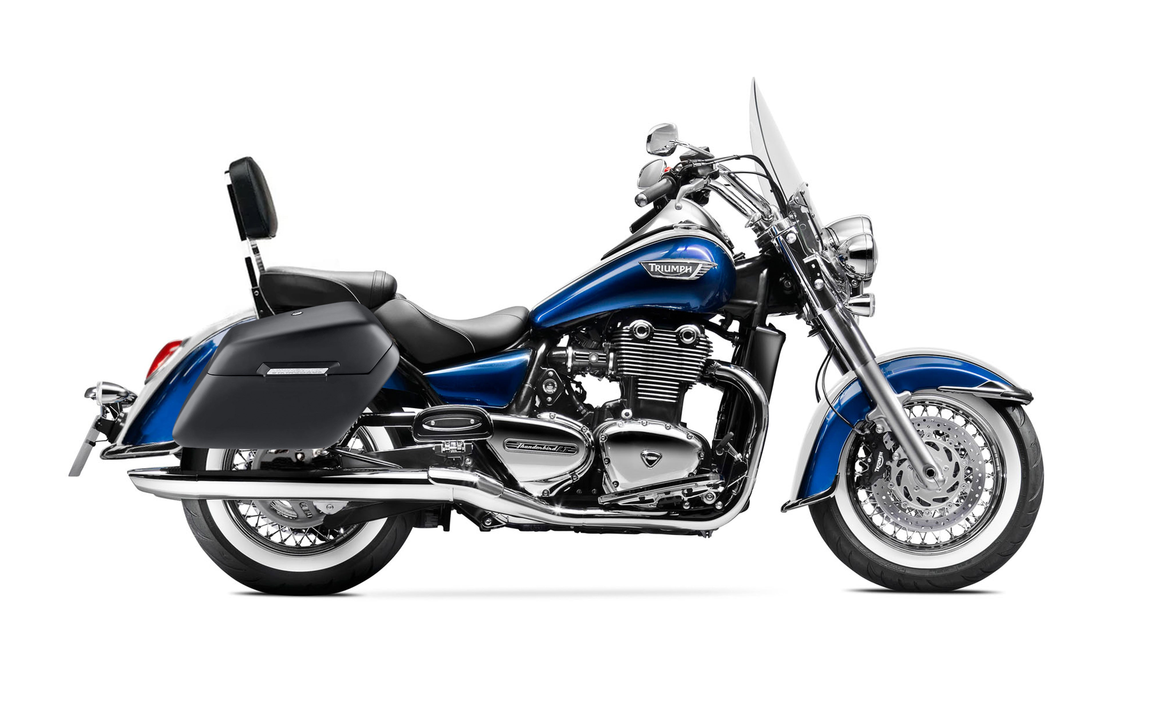 38L - Baldur XL Shock Cut-Out Triumph Thunderbird LT Matte Hard Saddlebags Bag on Bike @expand