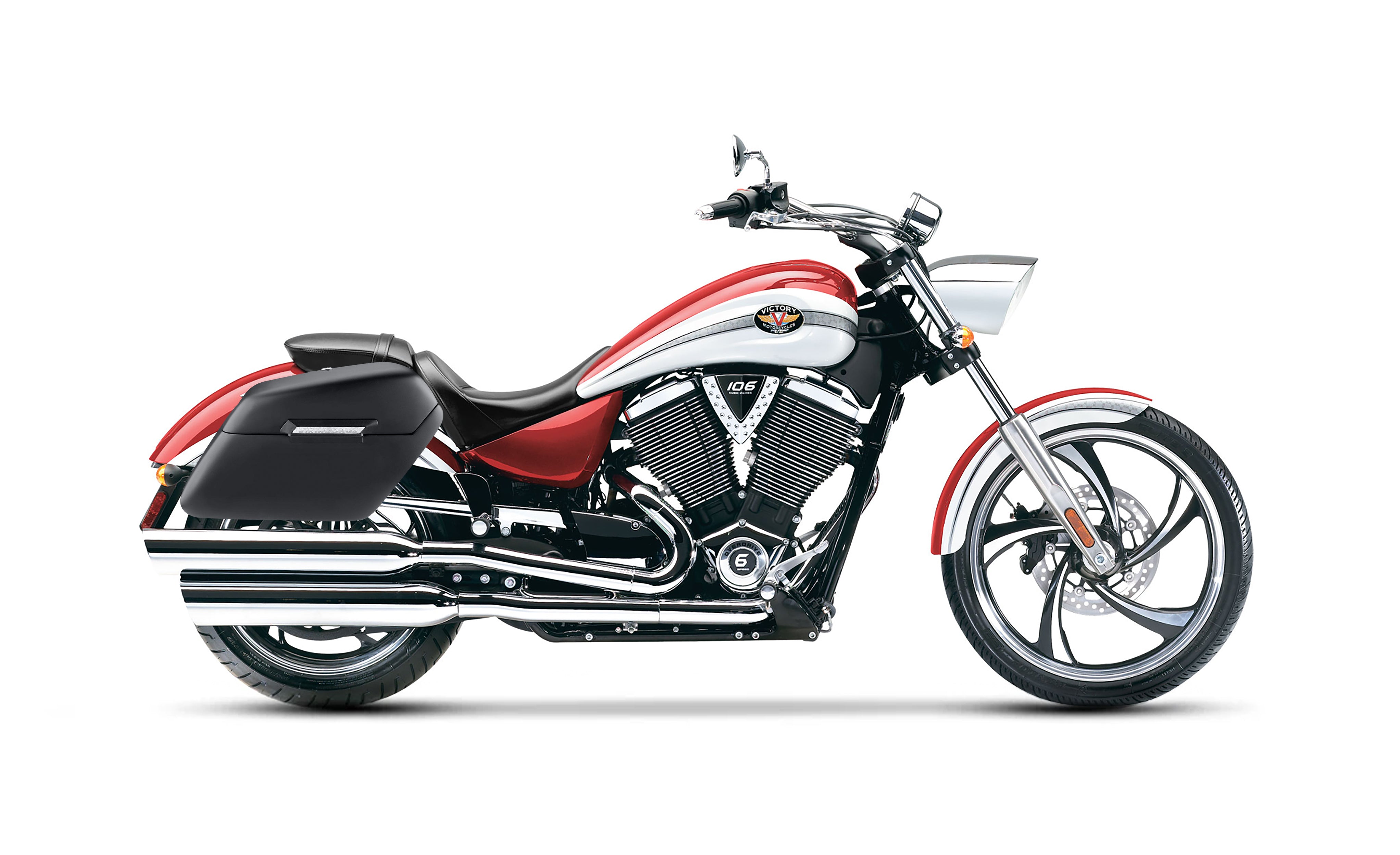 42L - Baldur Extra Large Victory Vegas Matte Motorcycle Hard Saddlebags Bag on Bike @expand