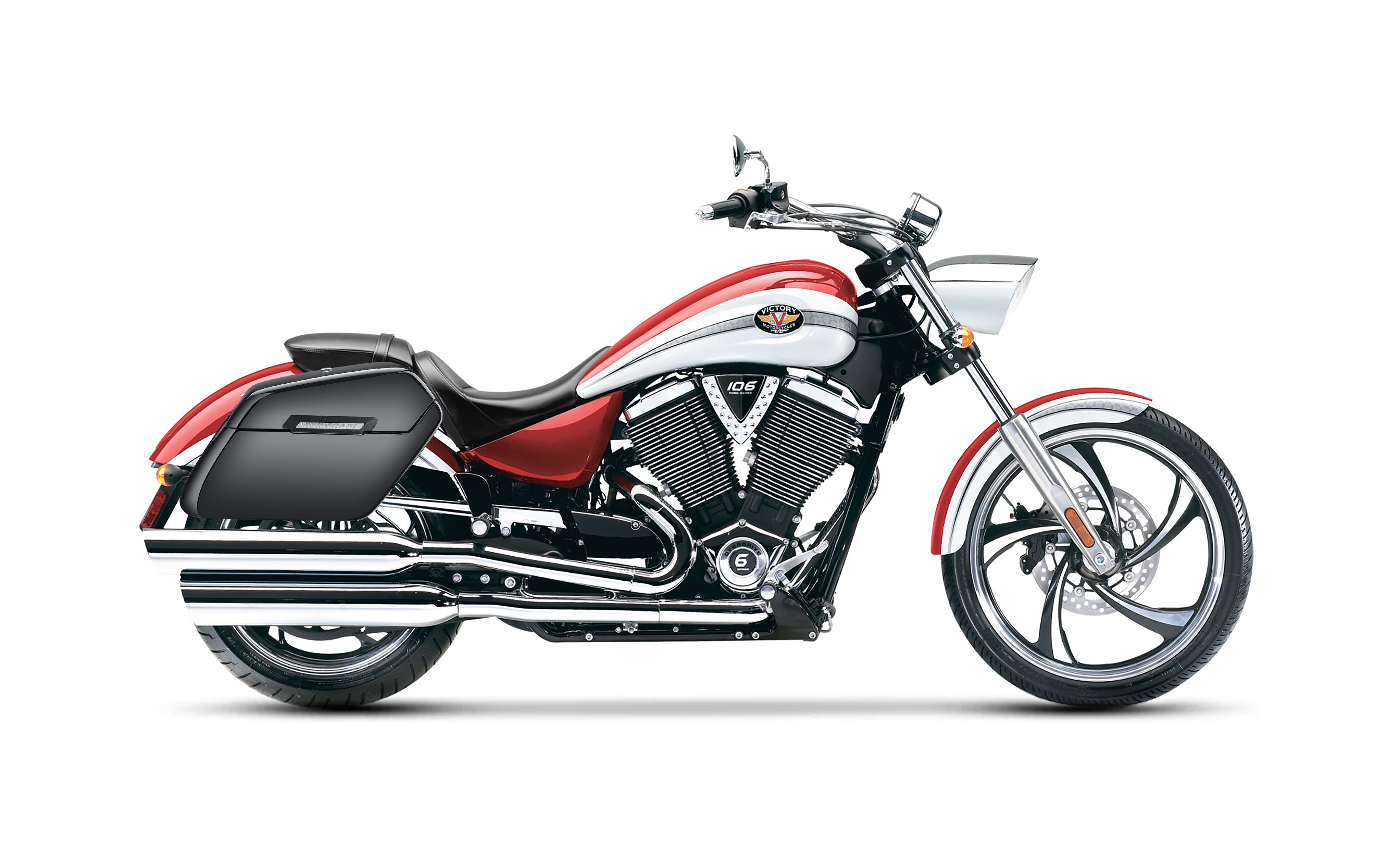 42L - Baldur Extra Large Victory Vegas Painted Motorcycle Hard Saddlebags Bag on Bike @expand