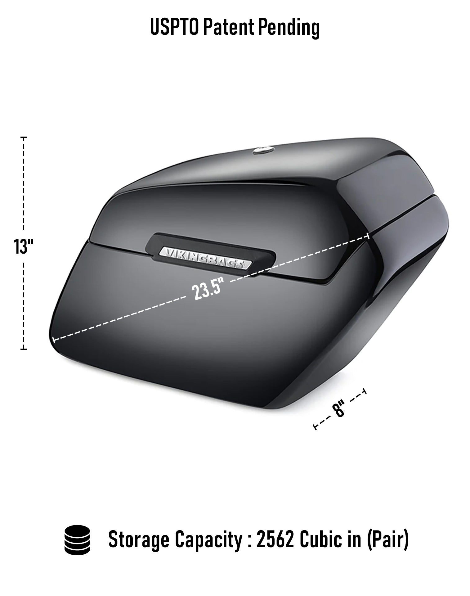 42L - Baldur Extra Large Yamaha V Star 950 Tourer Painted Motorcycle Hard Saddlebags Storage Capacity