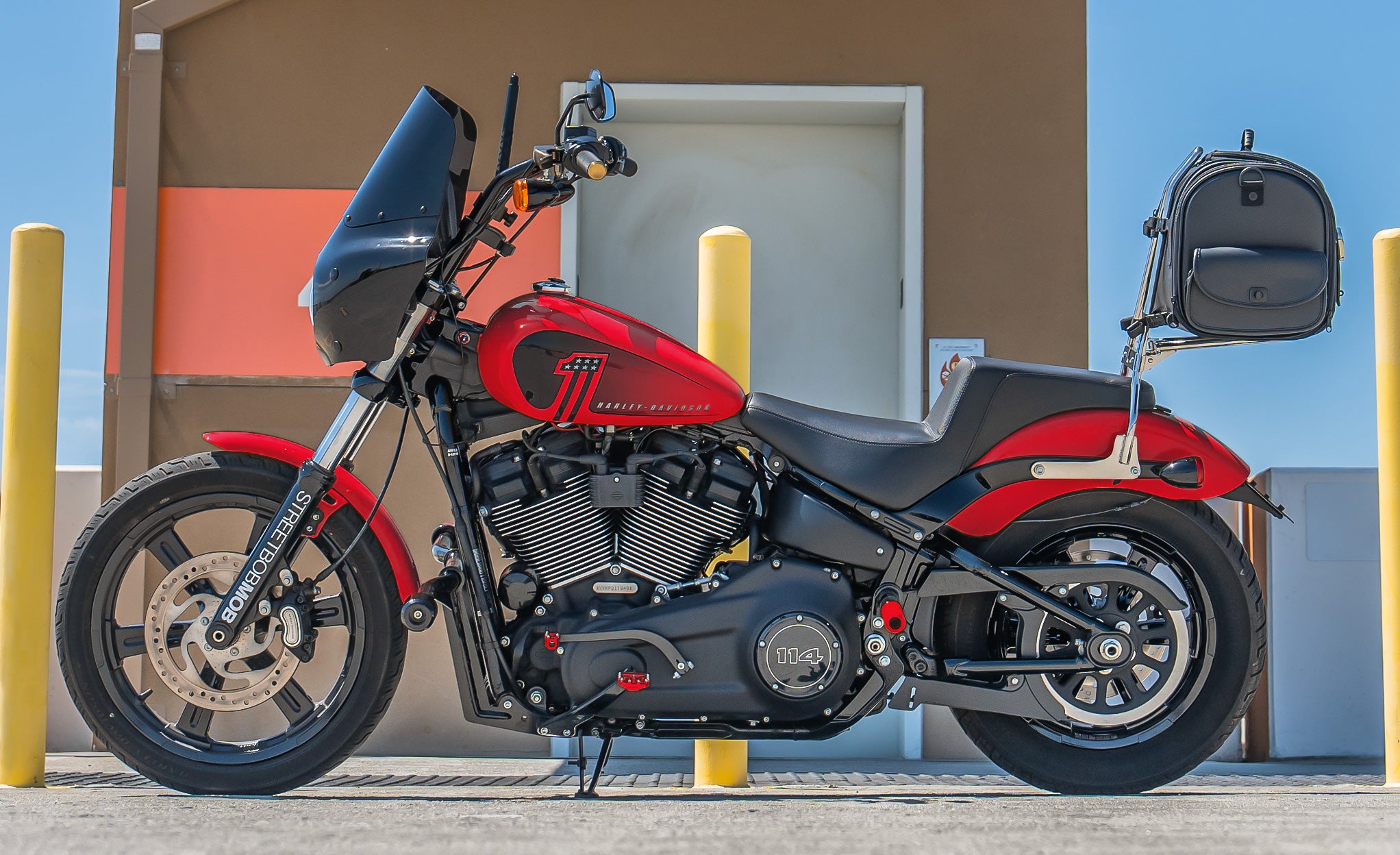 28L - Century Large Leather Motorcycle Roll Bag Lifestyle @expand