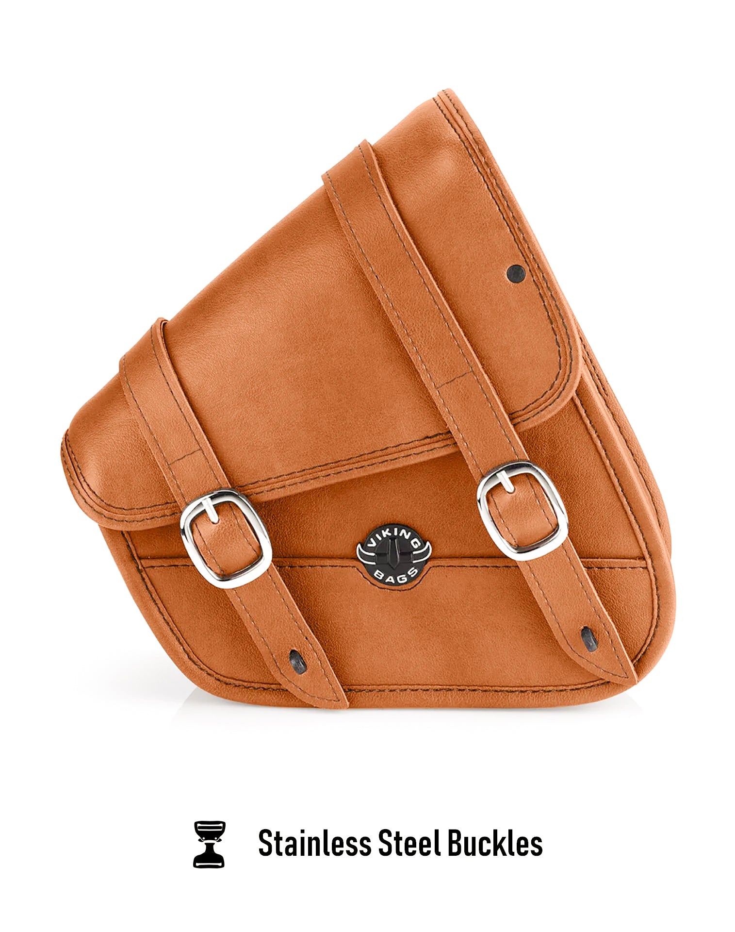 3L - Crafted Brown Harley Sportster Specific Motorcycle Swing Arm Bag Stainless Steel Buckles